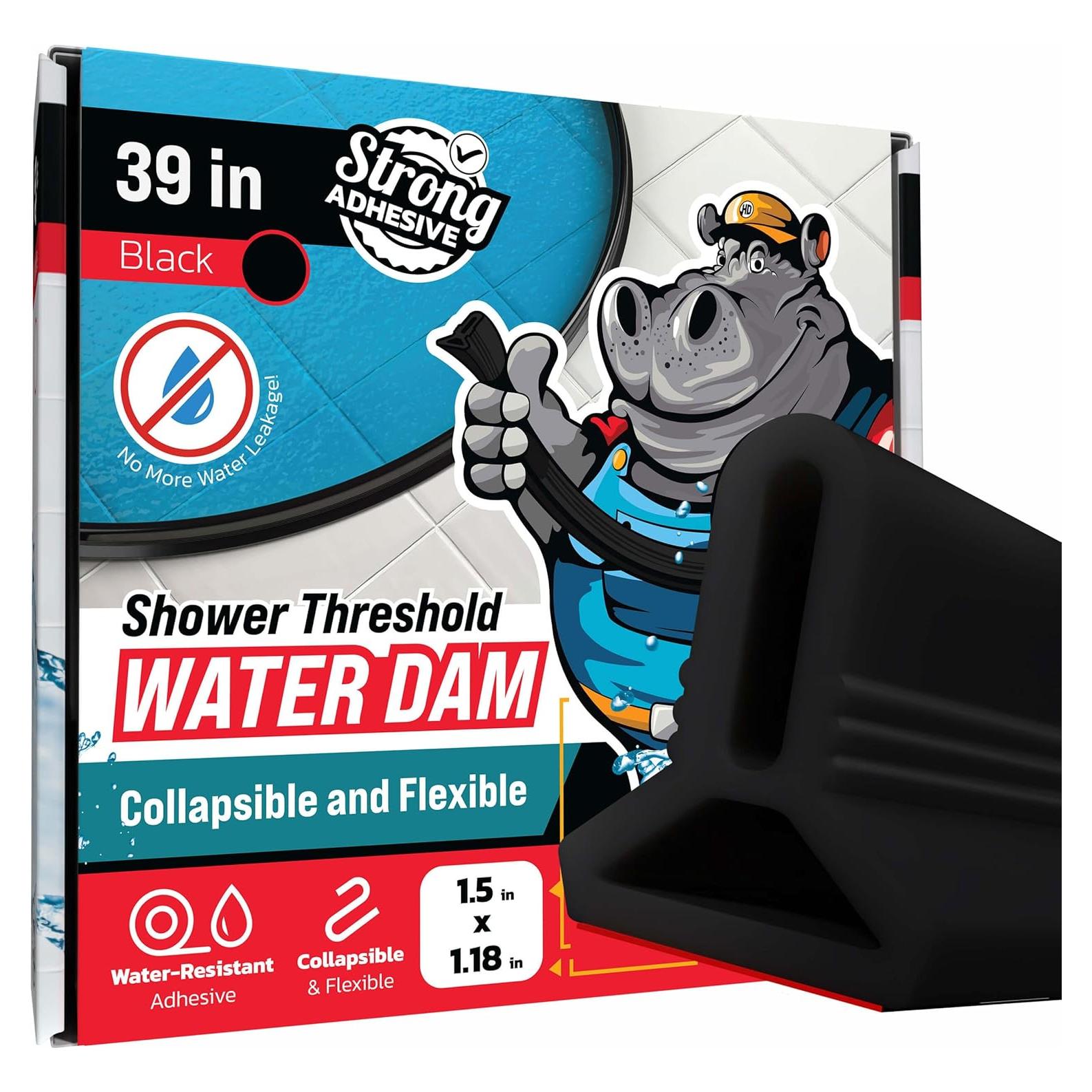 Umbral de Ducha Hippo Dam 99 cm Negro - Barrera de Agua