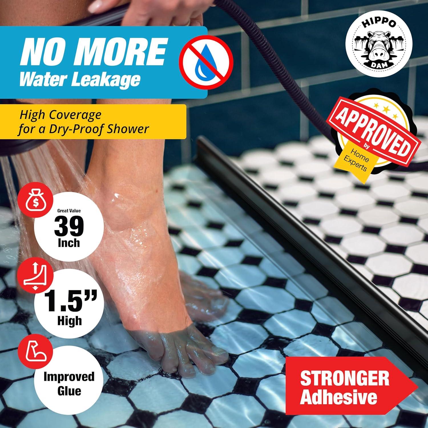 Umbral de Ducha Hippo Dam 99 cm Negro - Barrera de Agua