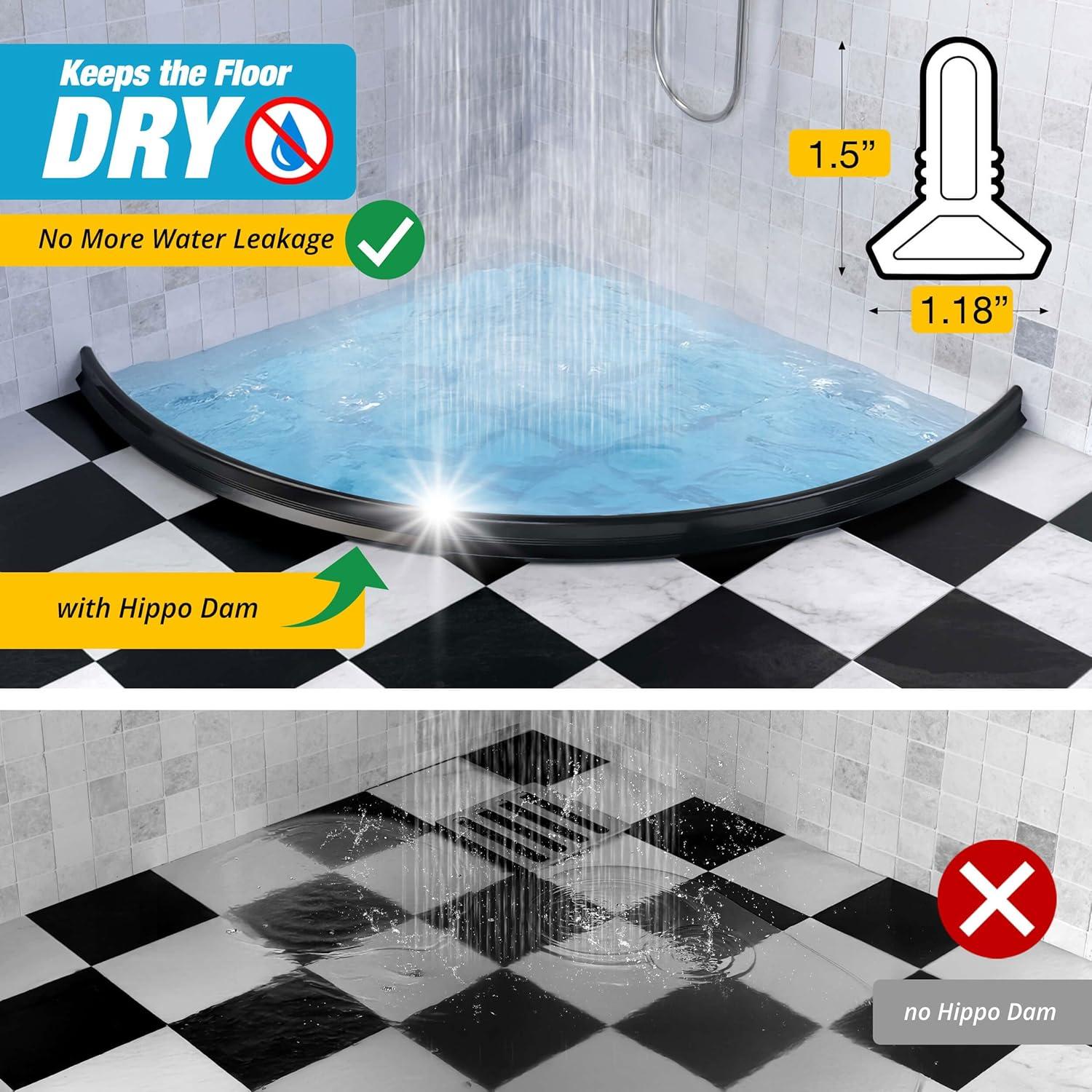 Umbral de Ducha Hippo Dam 99 cm Negro - Barrera de Agua