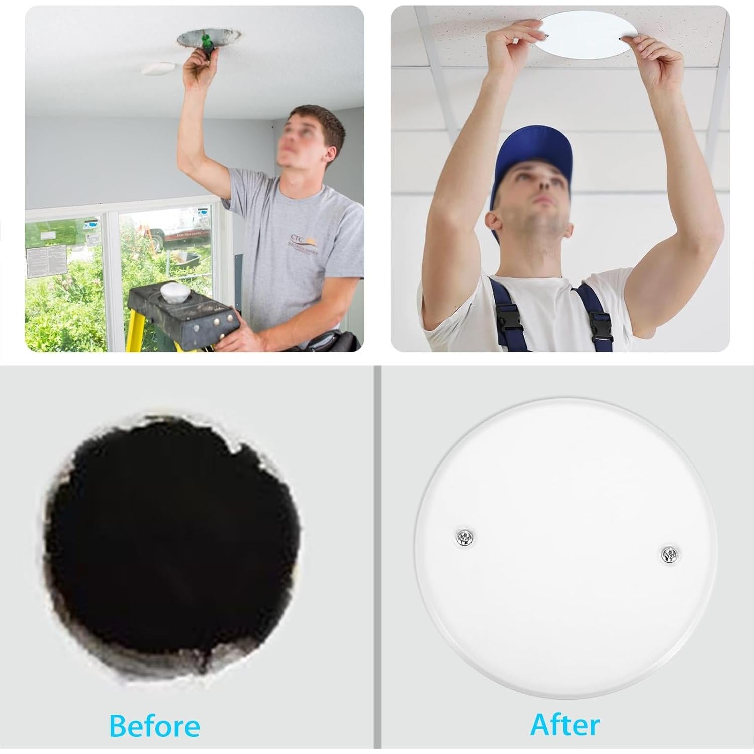 Placas de Cubierta de Techo Redondas OwnMy 2 Paquetes 12.8cm