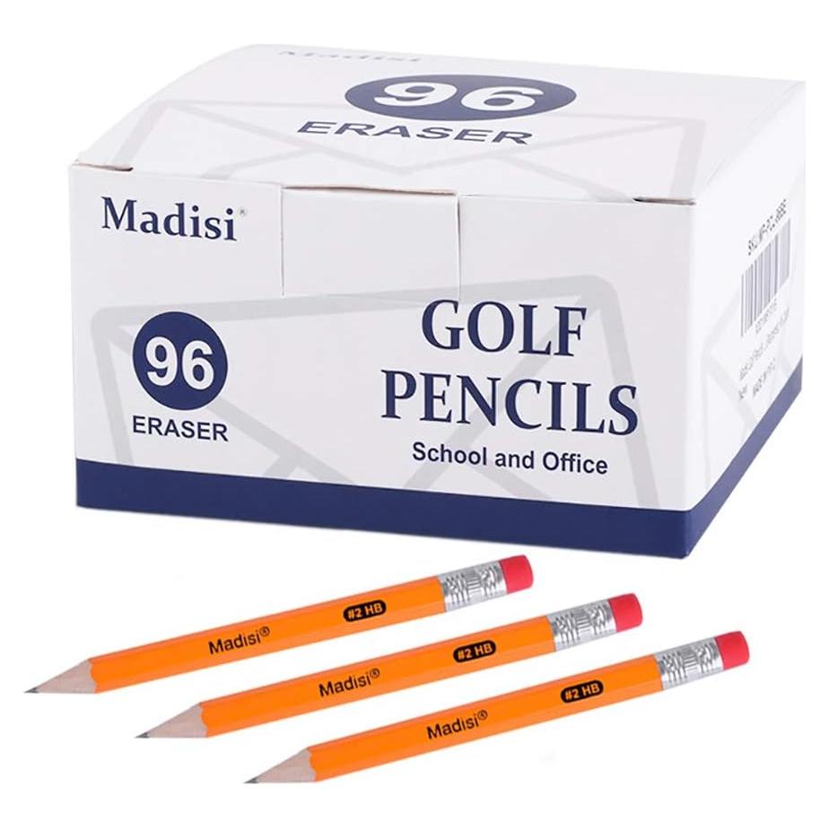 Lápices de Golf Madisi #2 HB Medio con Borrador - 96 Unidades