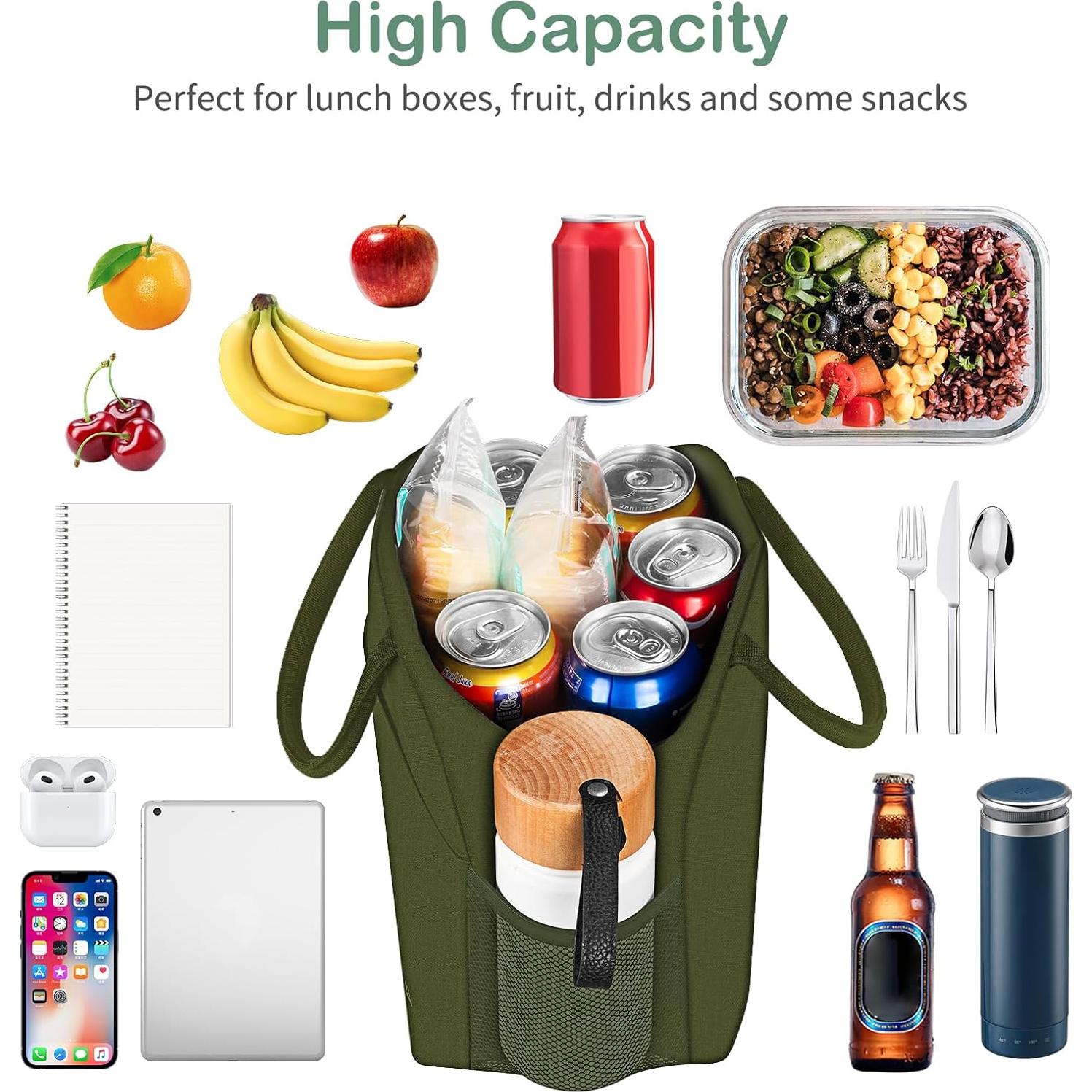 Bolsa de Almuerzo Aislada DALINDA Verde Militar 9.5L