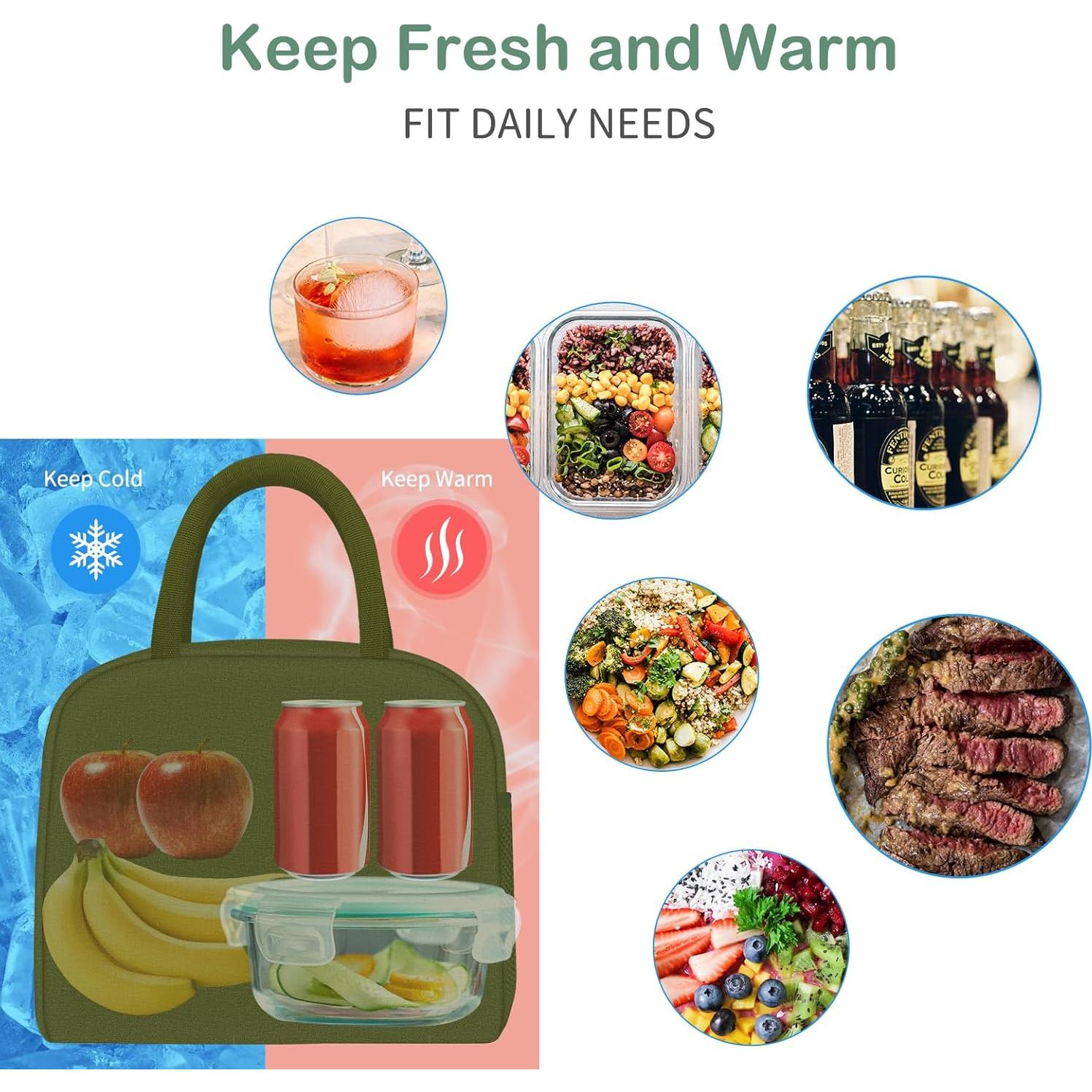 Bolsa de Almuerzo Aislada DALINDA Verde Militar 9.5L