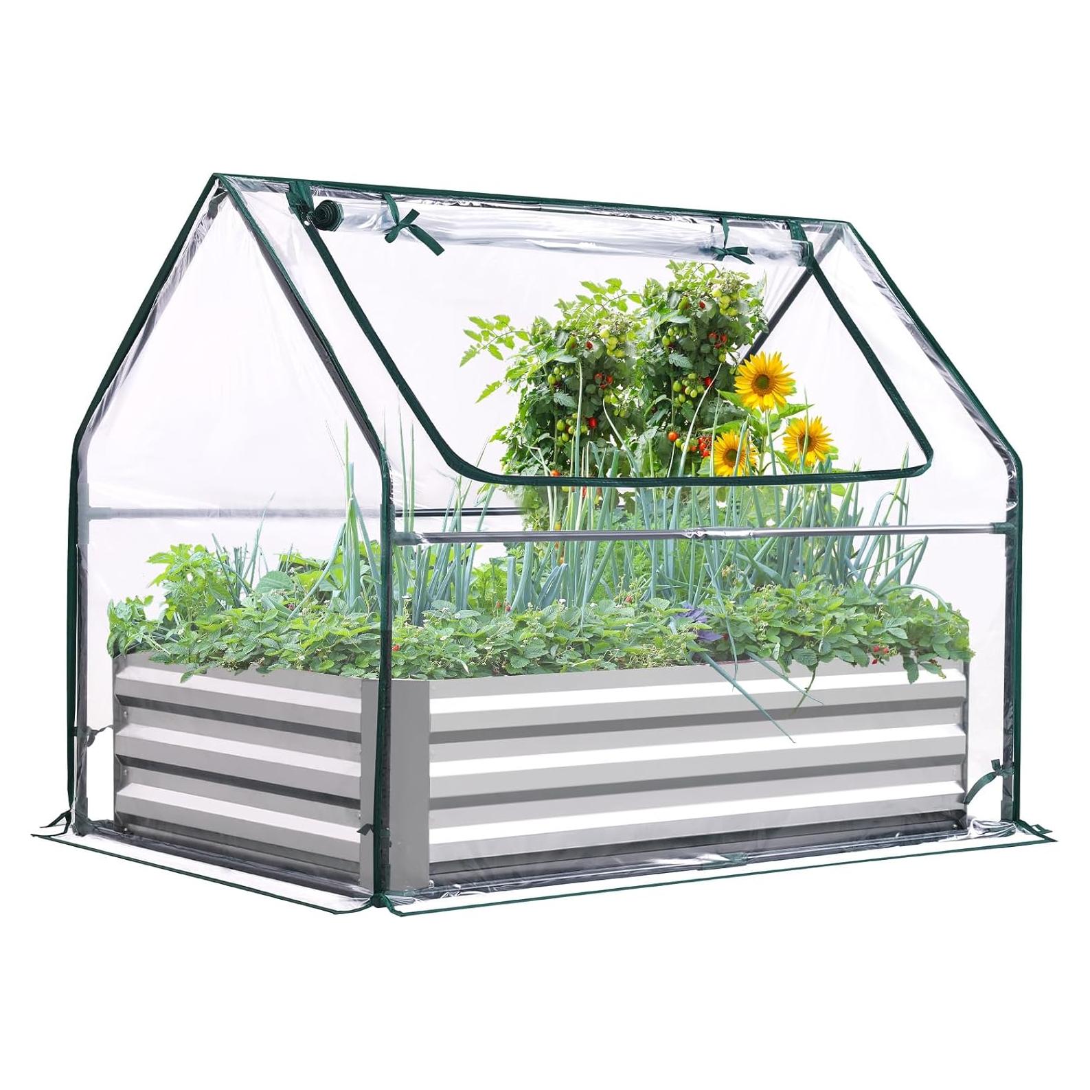 Cama de Jardín Elevada Quictent con Invernadero 1,22x0,79m