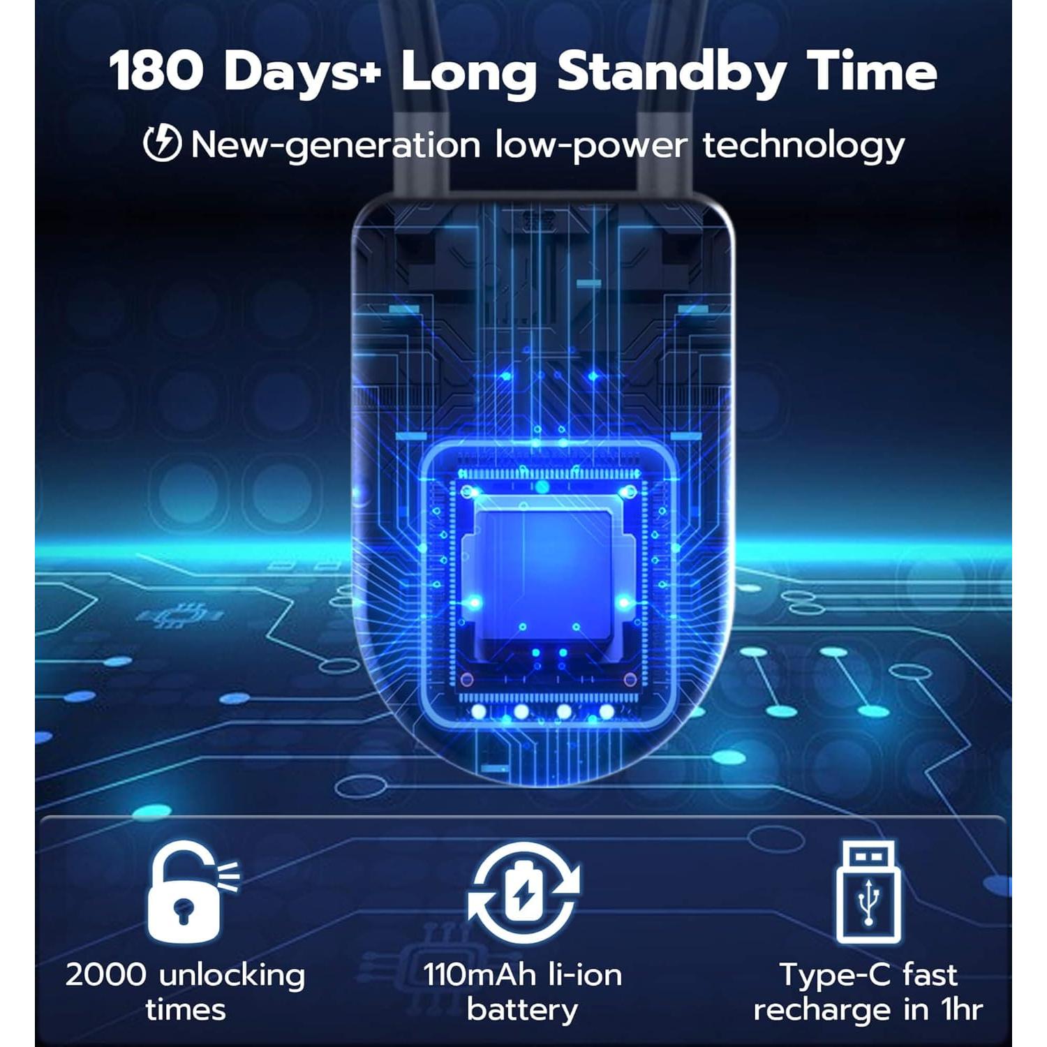 Candado Biométrico Bluetooth Anweller P2B 35.56 cm Negro