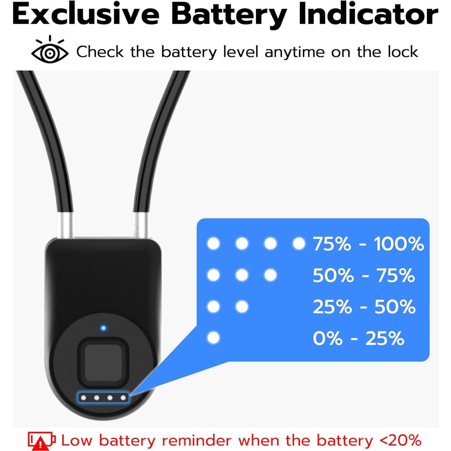 Candado Biométrico Bluetooth Anweller P2B 35.56 cm Negro