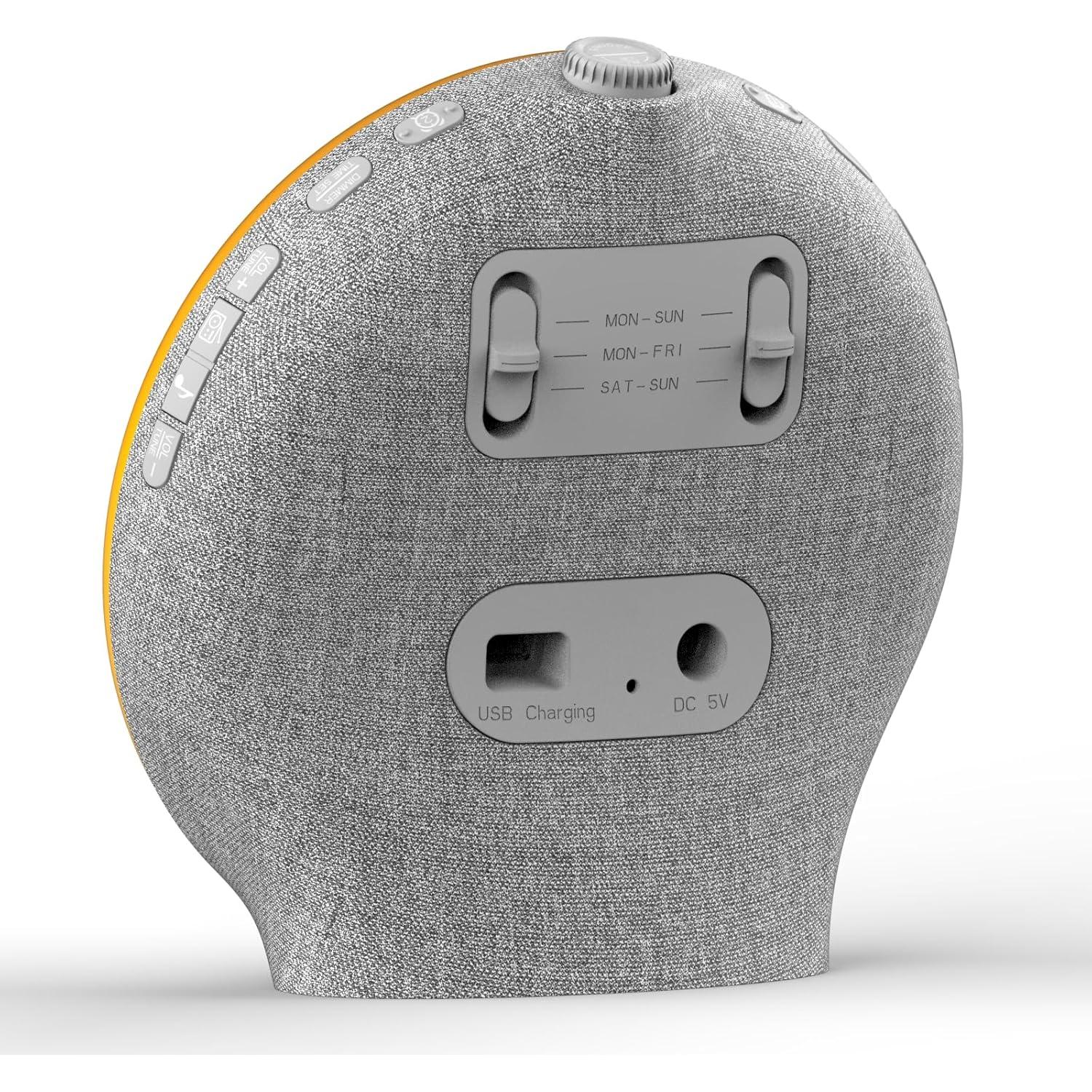 Despertador con Luz de Amanecer JALL K8 - Pantalla Completa, Alarmas Dobles, Radio FM, 14 Colores