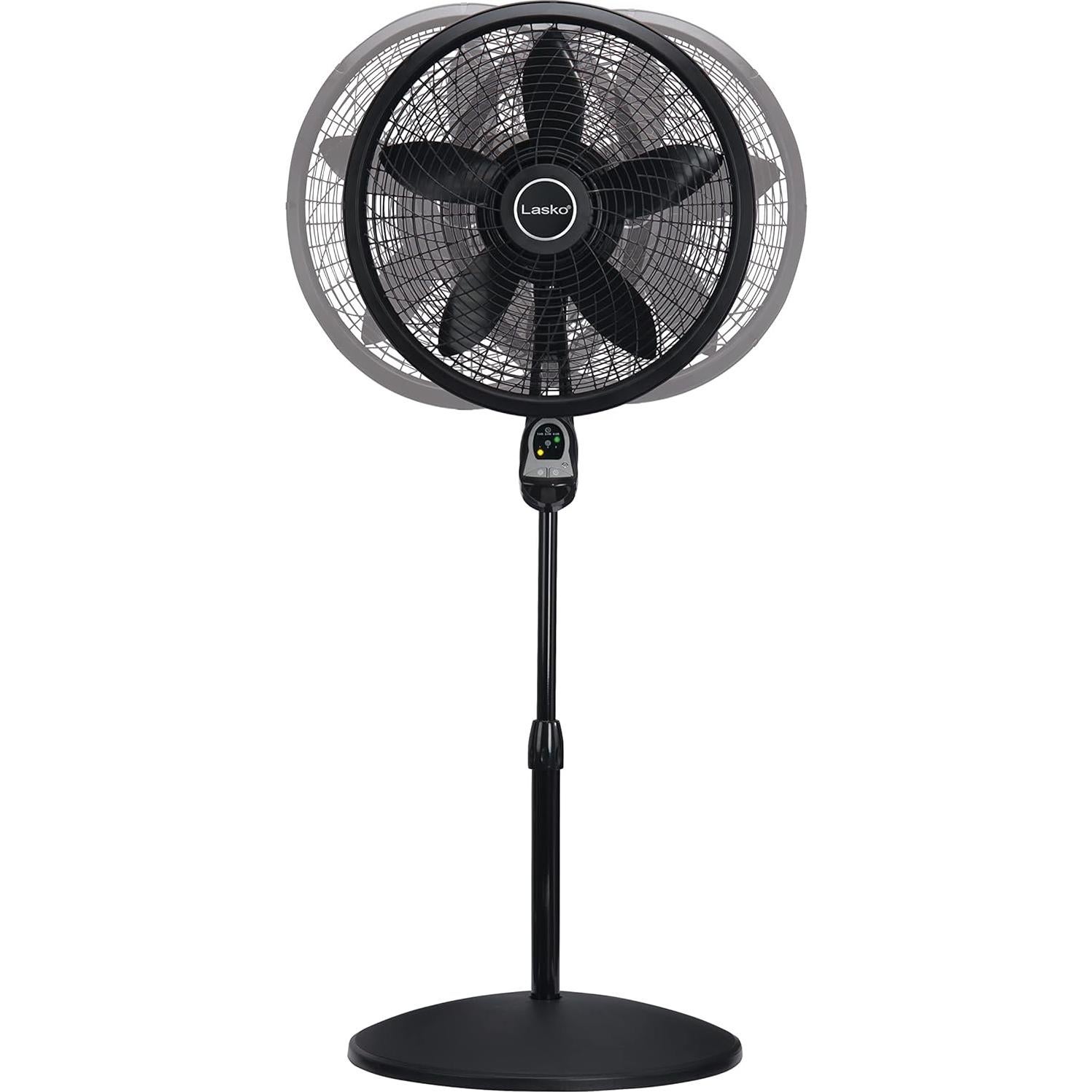 Ventilador de pedestal Lasko 1843, 3 velocidades, control remoto, 45.72 cm