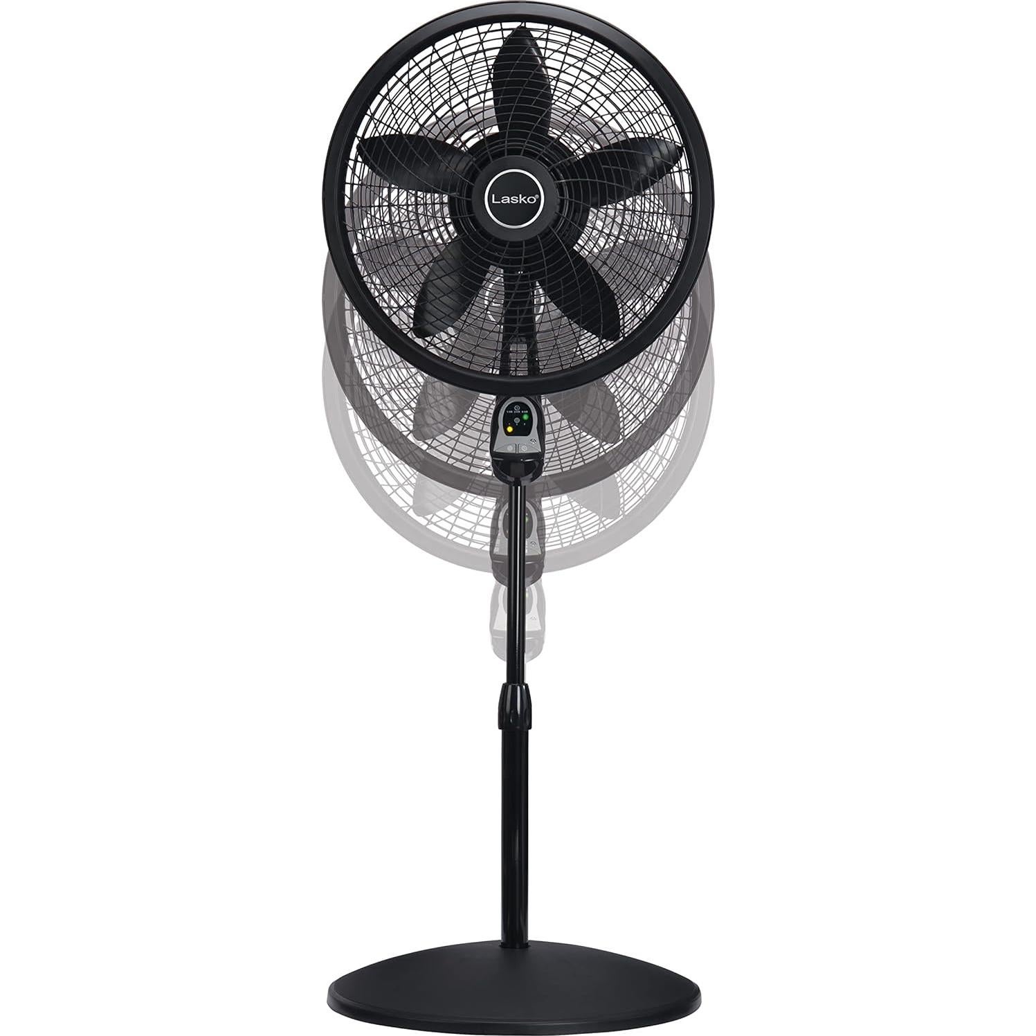 Ventilador de pedestal Lasko 1843, 3 velocidades, control remoto, 45.72 cm