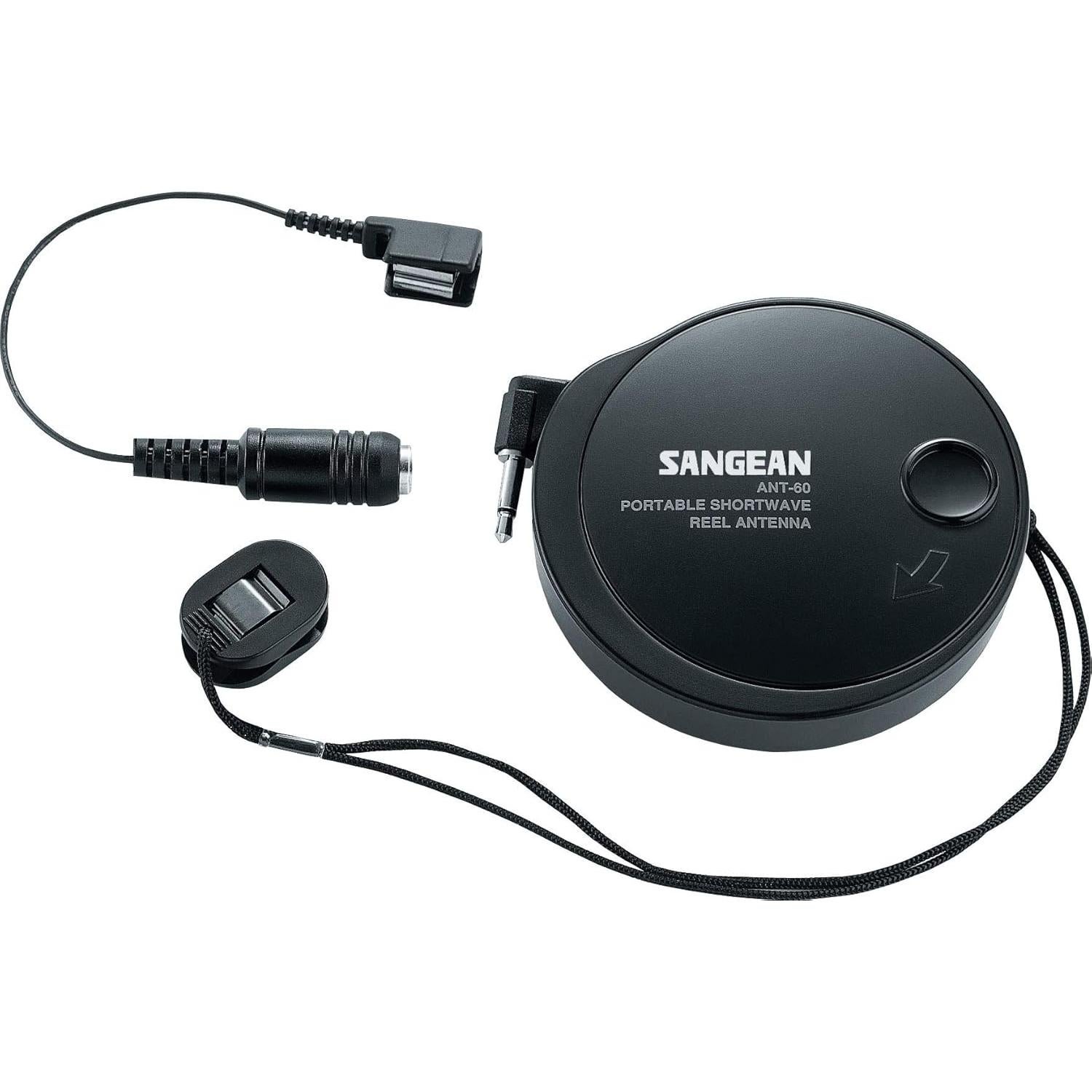 Sangean ATS-405 FM-Stereo/AM/Short Wave World Band Receiver (Silver) and Sangean ANT-60 Short Wave Antenna Bundle