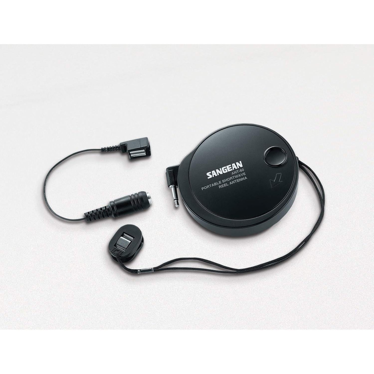 Sangean ATS-405 FM-Stereo/AM/Short Wave World Band Receiver (Silver) and Sangean ANT-60 Short Wave Antenna Bundle