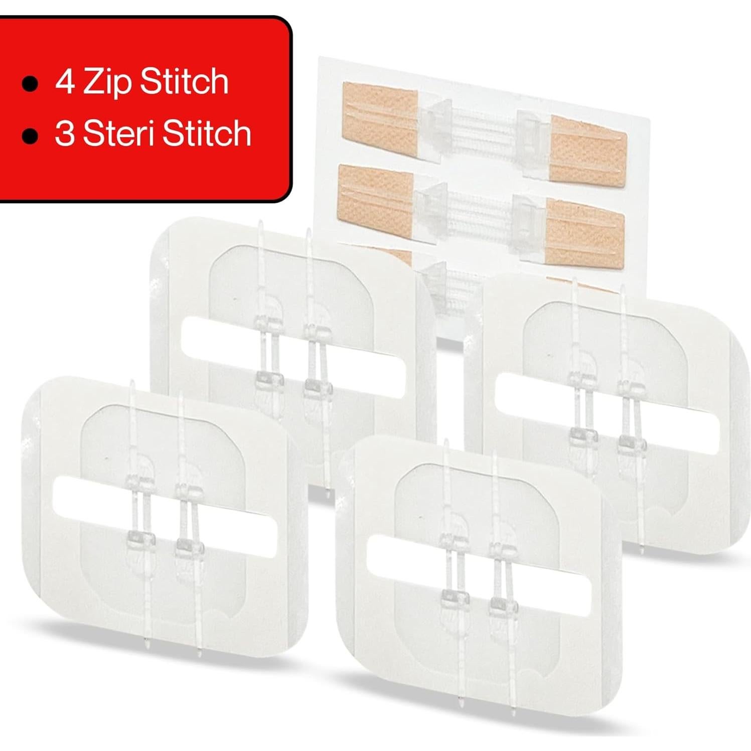 Kit de Cierre de Heridas Next Level Med - 3 Steri Stitch y 4 Zip Stitch