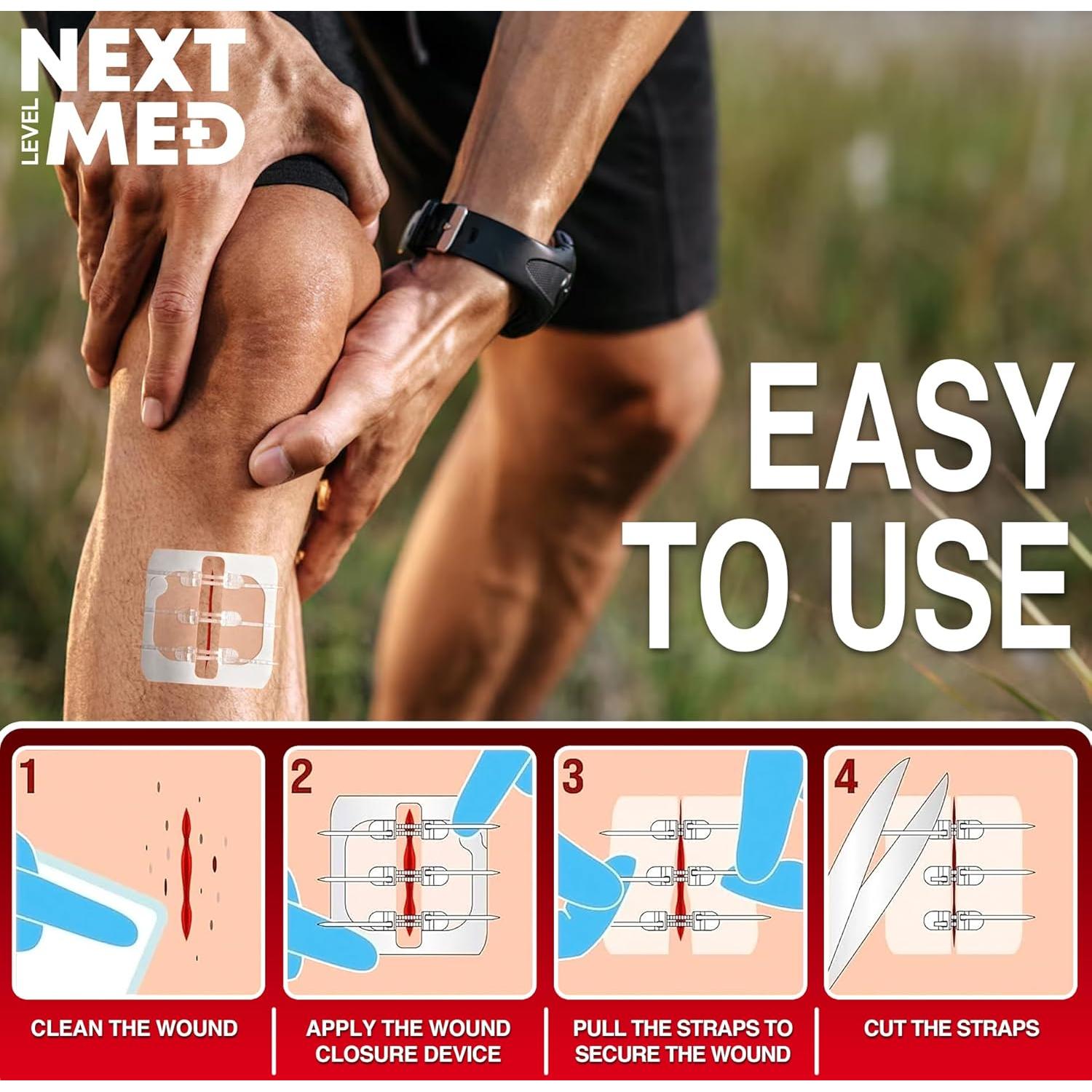 Kit de Cierre de Heridas Next Level Med - 3 Steri Stitch y 4 Zip Stitch