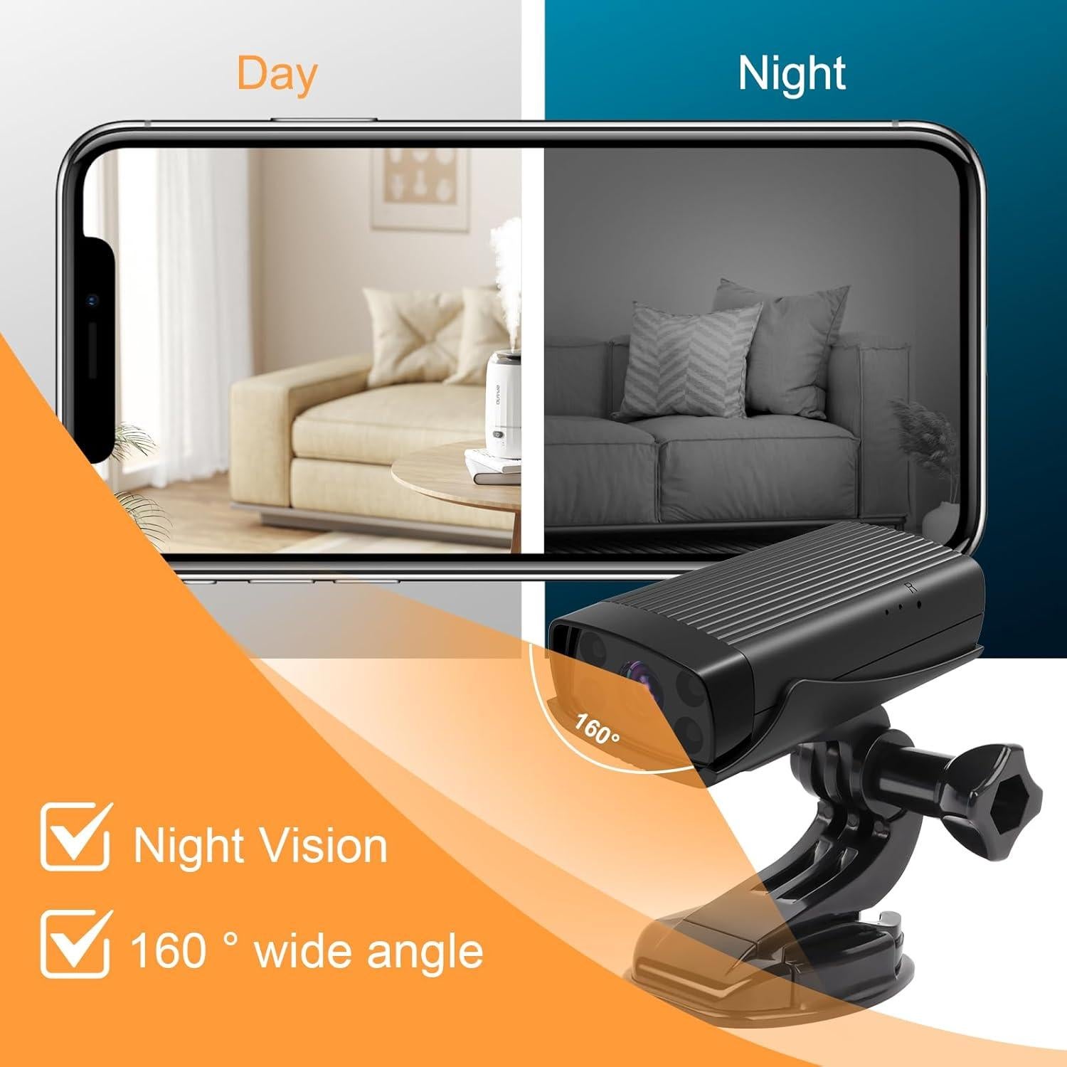 Mini Cámara de Seguridad TnoxHD WiFi HD con Visión Nocturna