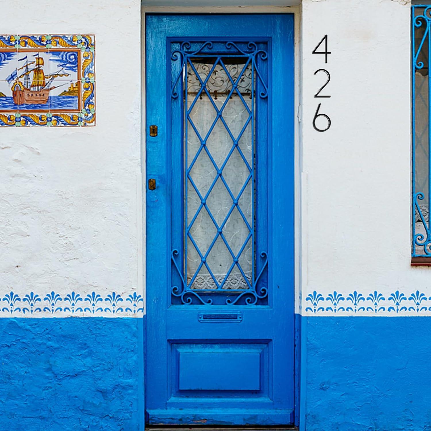 Número de casa flotante Merear 0 de acero inoxidable 12,7 cm