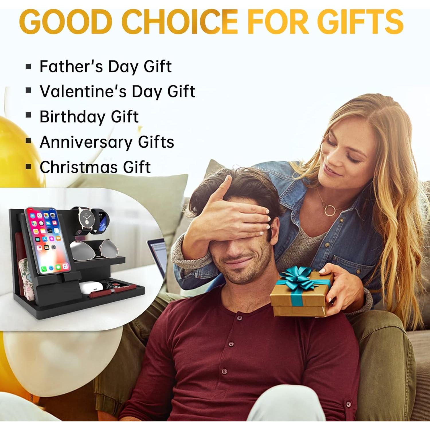 Organizador de Escritorio de Madera Iswabard - Estación de Acoplamiento 25.4x15x18.8 cm