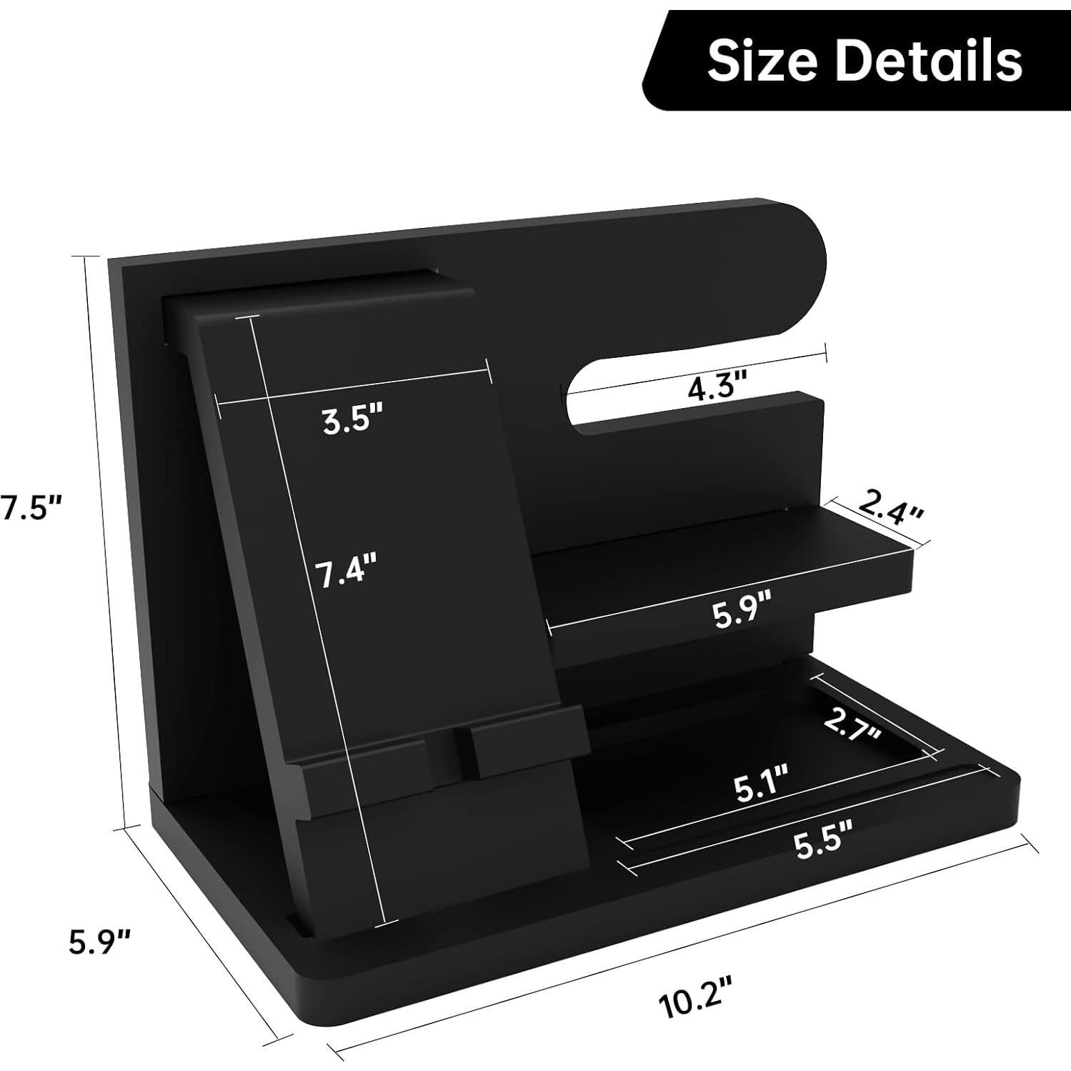 Organizador de Escritorio de Madera Iswabard - Estación de Acoplamiento 25.4x15x18.8 cm