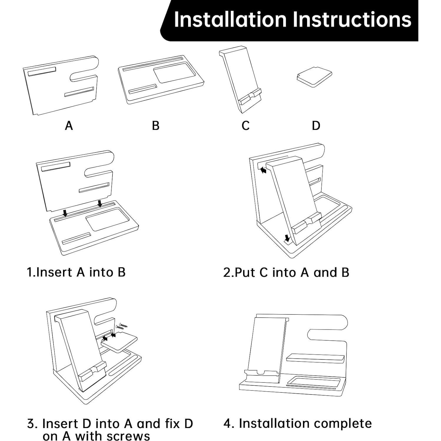 Organizador de Escritorio de Madera Iswabard - Estación de Acoplamiento 25.4x15x18.8 cm