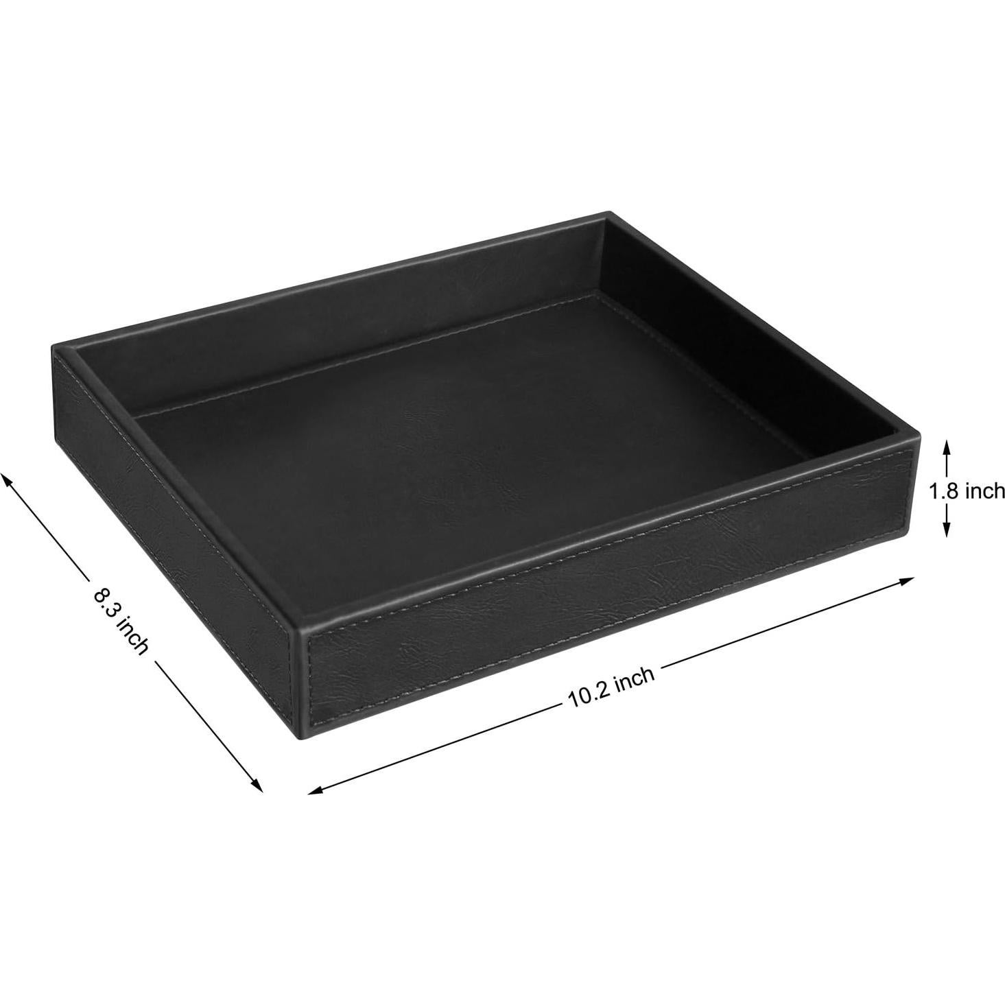 Organizador de Mesita de Noche Vixdonos Cuero Negro 25.9x21.1 cm
