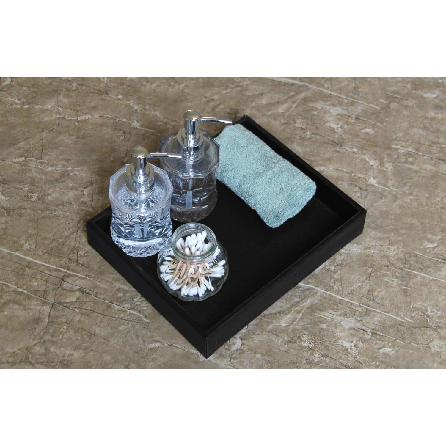 Organizador de Mesita de Noche Vixdonos Cuero Negro 25.9x21.1 cm