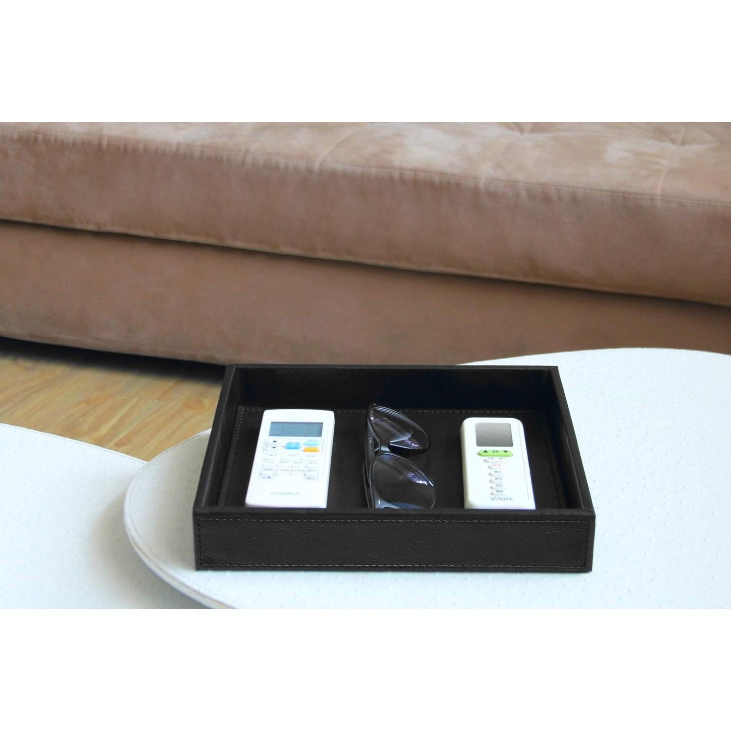 Organizador de Mesita de Noche Vixdonos Cuero Negro 25.9x21.1 cm