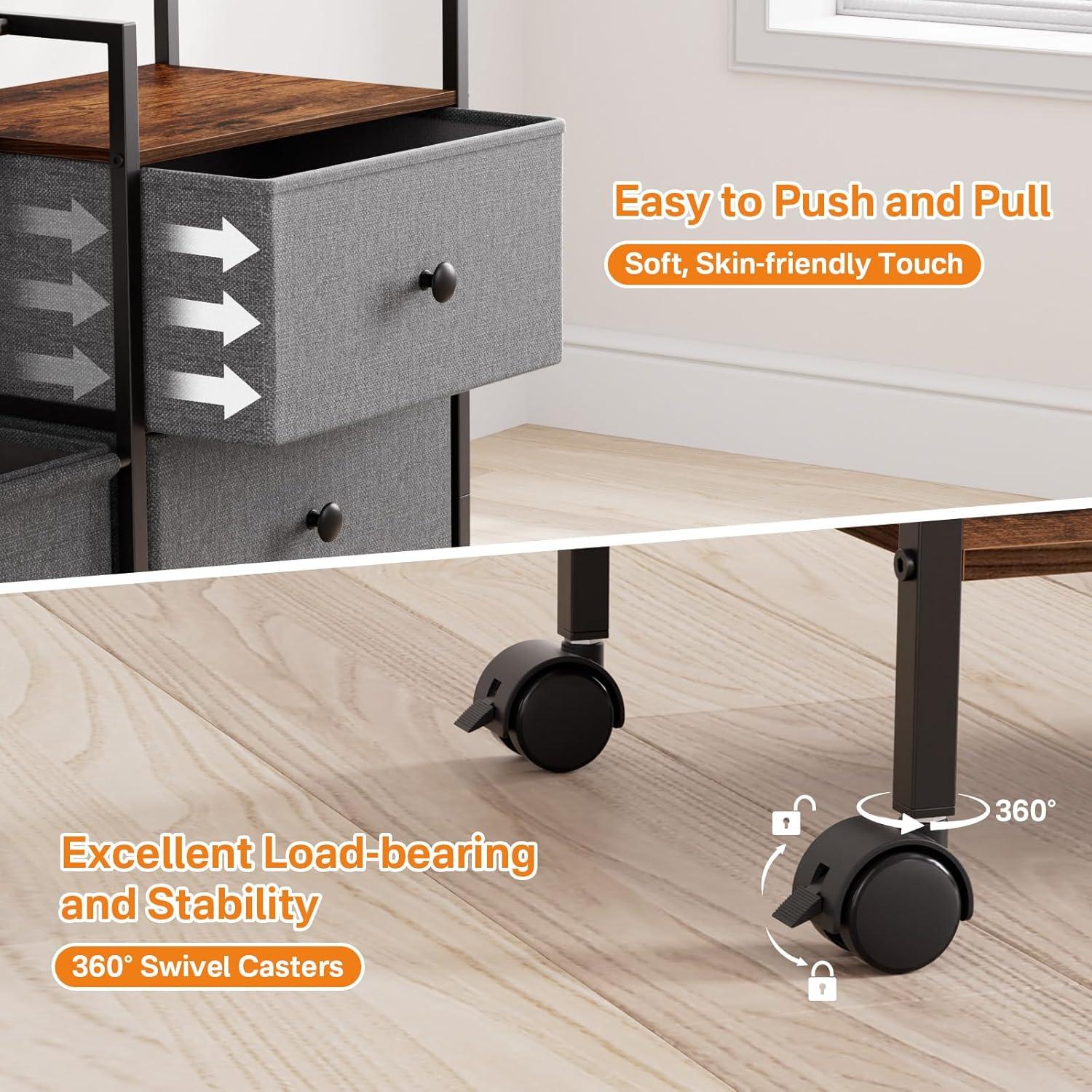 Carrito Organizador de Pañales Modanais 3 Niveles Gris