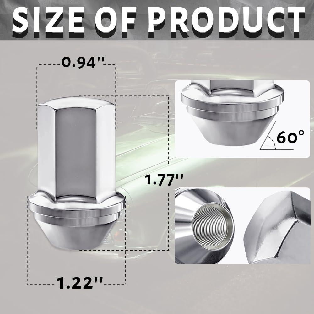 20 Tuercas de Rueda Gdydi M14x1.5 Cromo Acorn 37mm