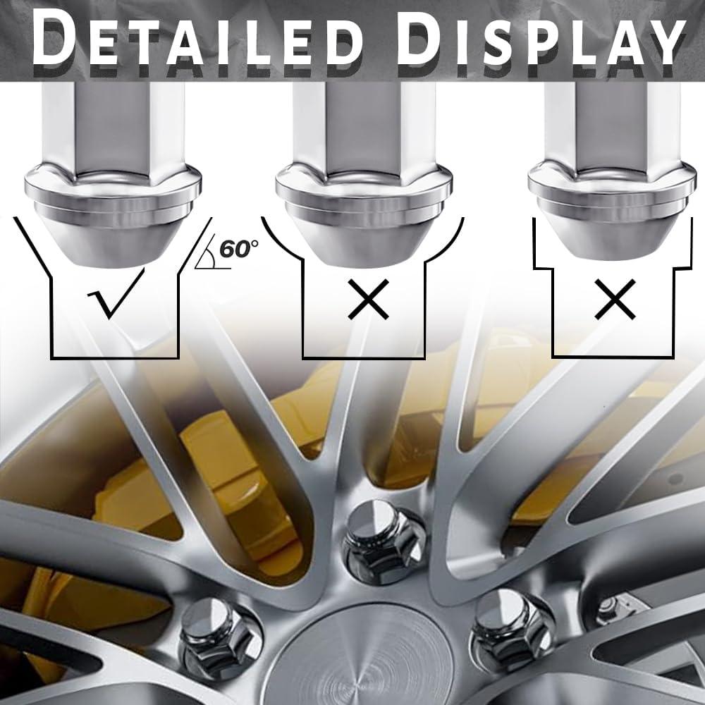 20 Tuercas de Rueda Gdydi M14x1.5 Cromo Acorn 37mm