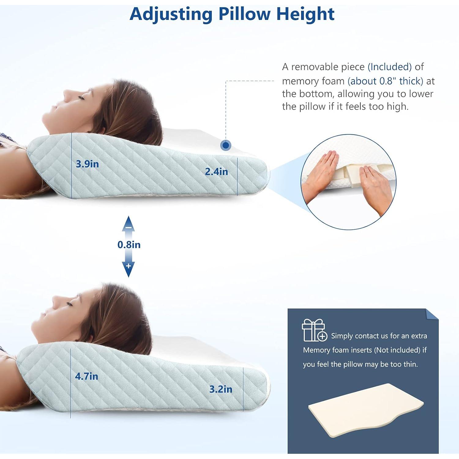 Almohada Cervical Ajustable ZAMAT Espuma Viscoelástica 53x35cm