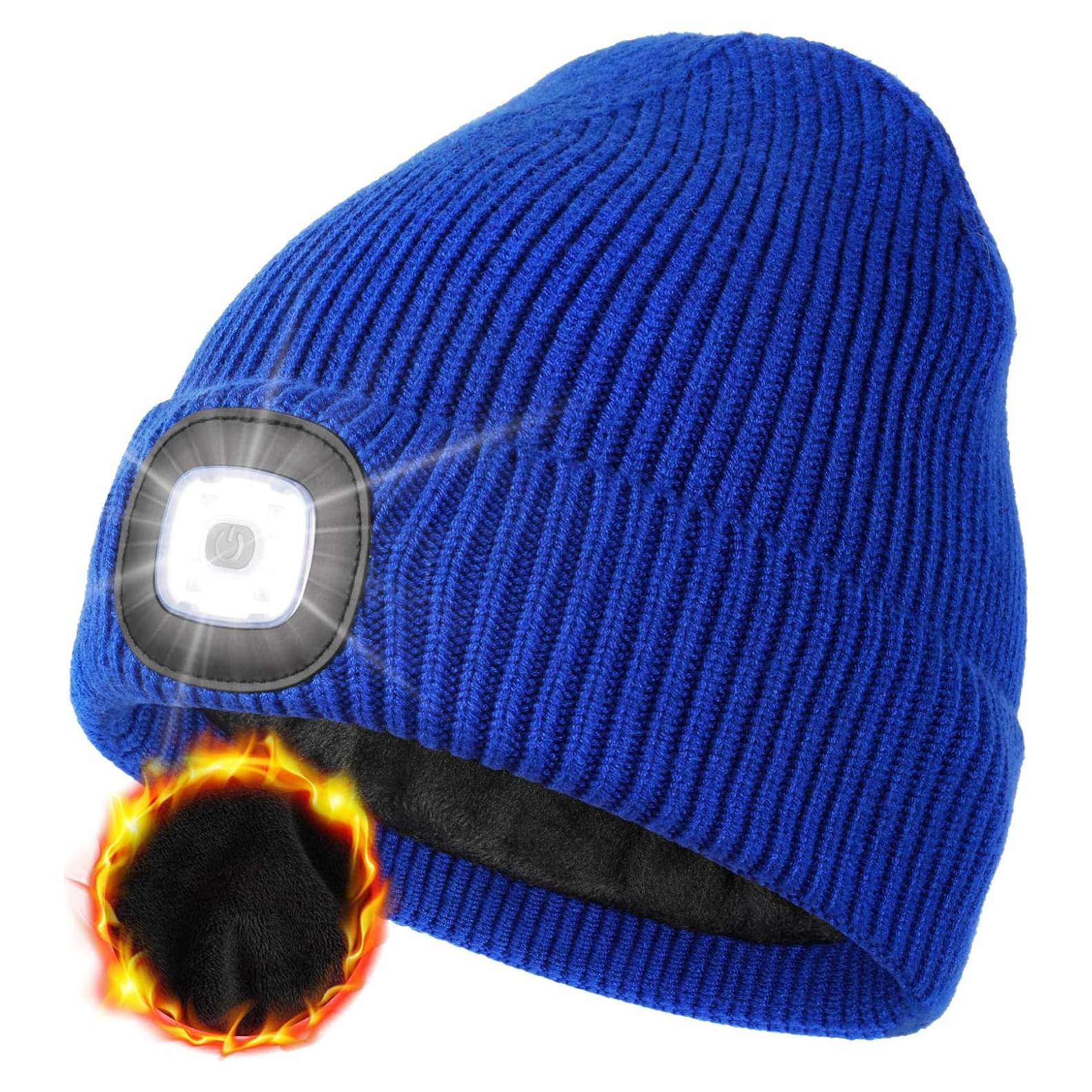 Gorro LED Recargable MELASA con Forro Polar y Luz Ajustable