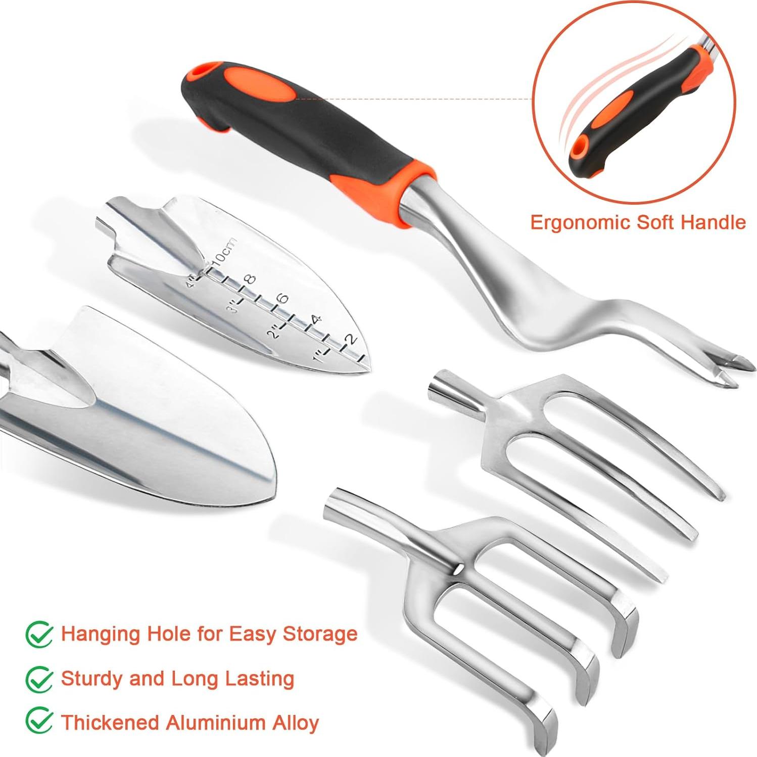 Juego de Herramientas de Jardín MECHEER 8 Piezas con Bolsa