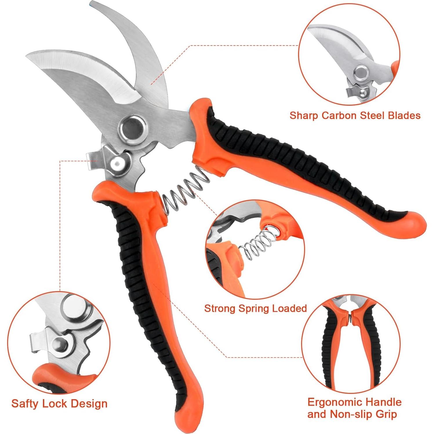 Juego de Herramientas de Jardín MECHEER 8 Piezas con Bolsa