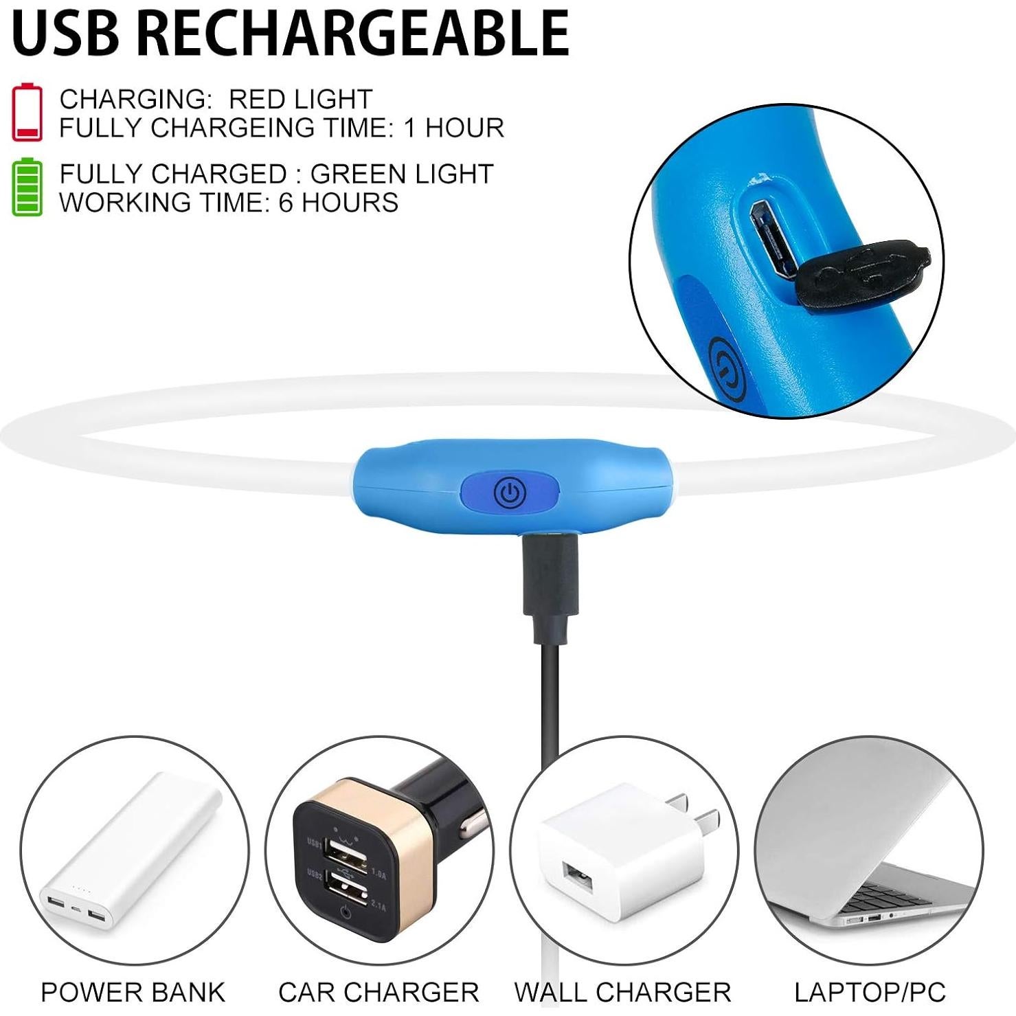 Collar LED para Perros Novkin Verde y Azul 2 Paquetes