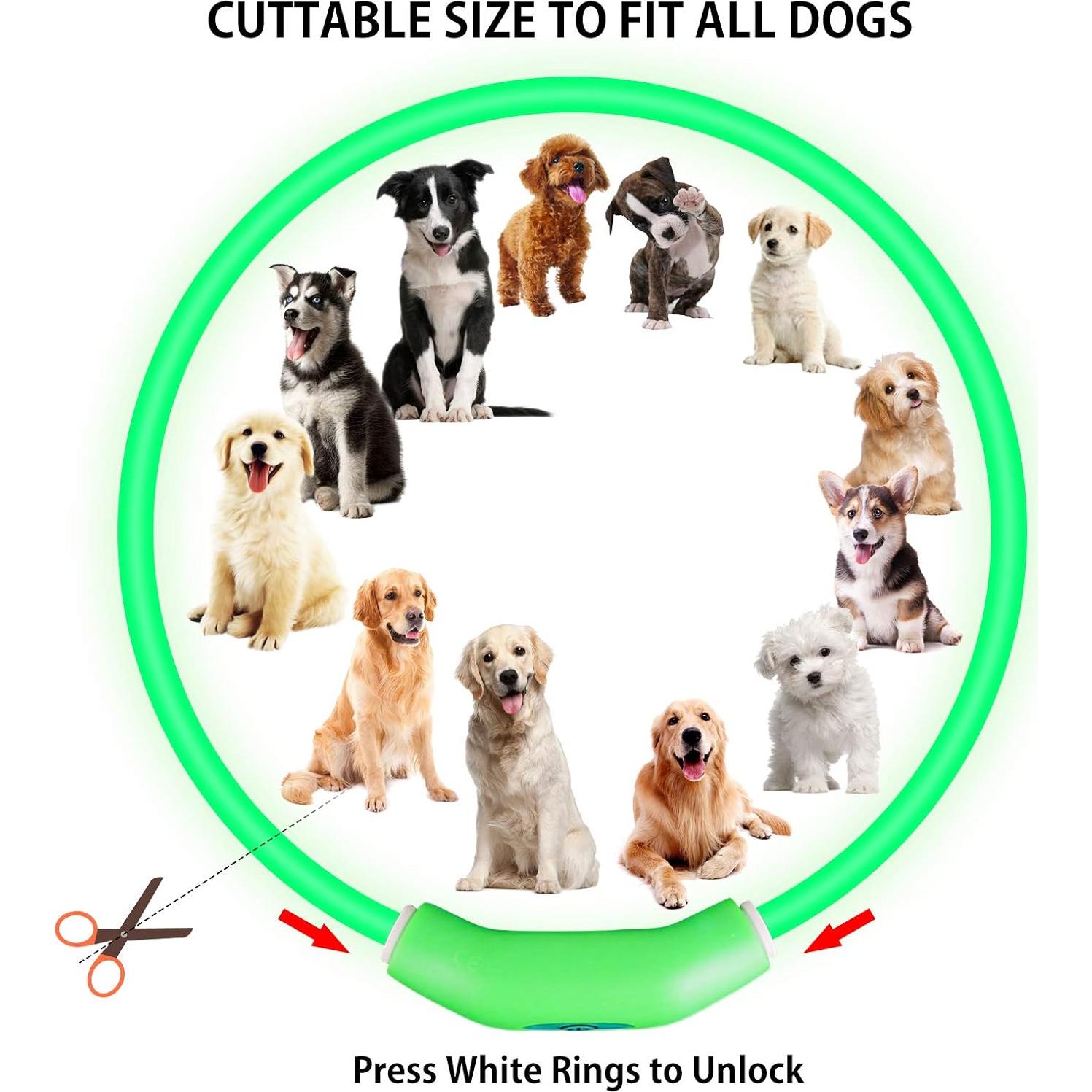 Collar LED para Perros Novkin Verde y Azul 2 Paquetes