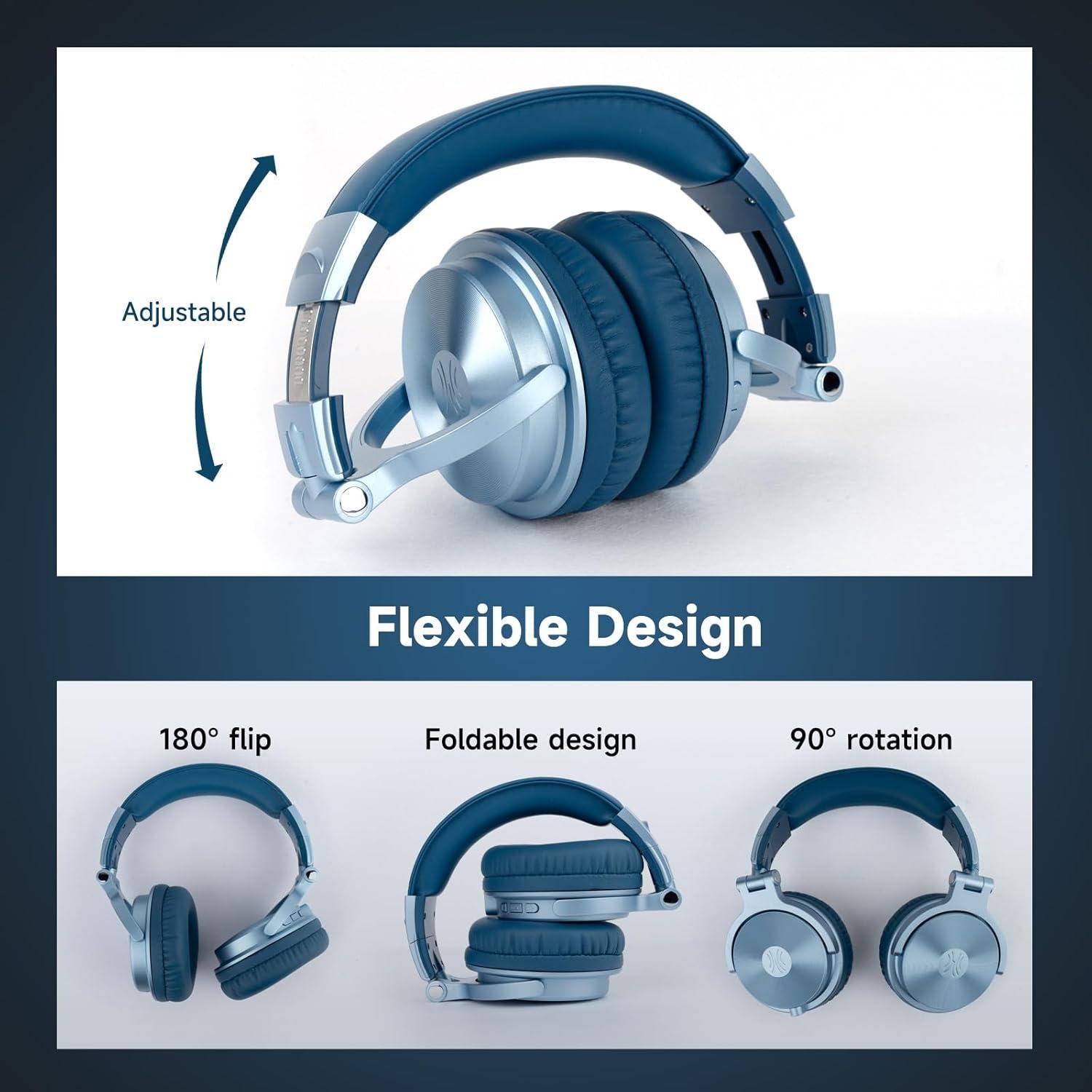 Auriculares Bluetooth OneOdio Pro C Plegables 110h Azul Cielo