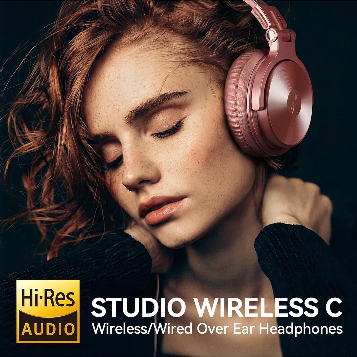 Auriculares Bluetooth OneOdio Pro C Oro Rosa 110h Plegables