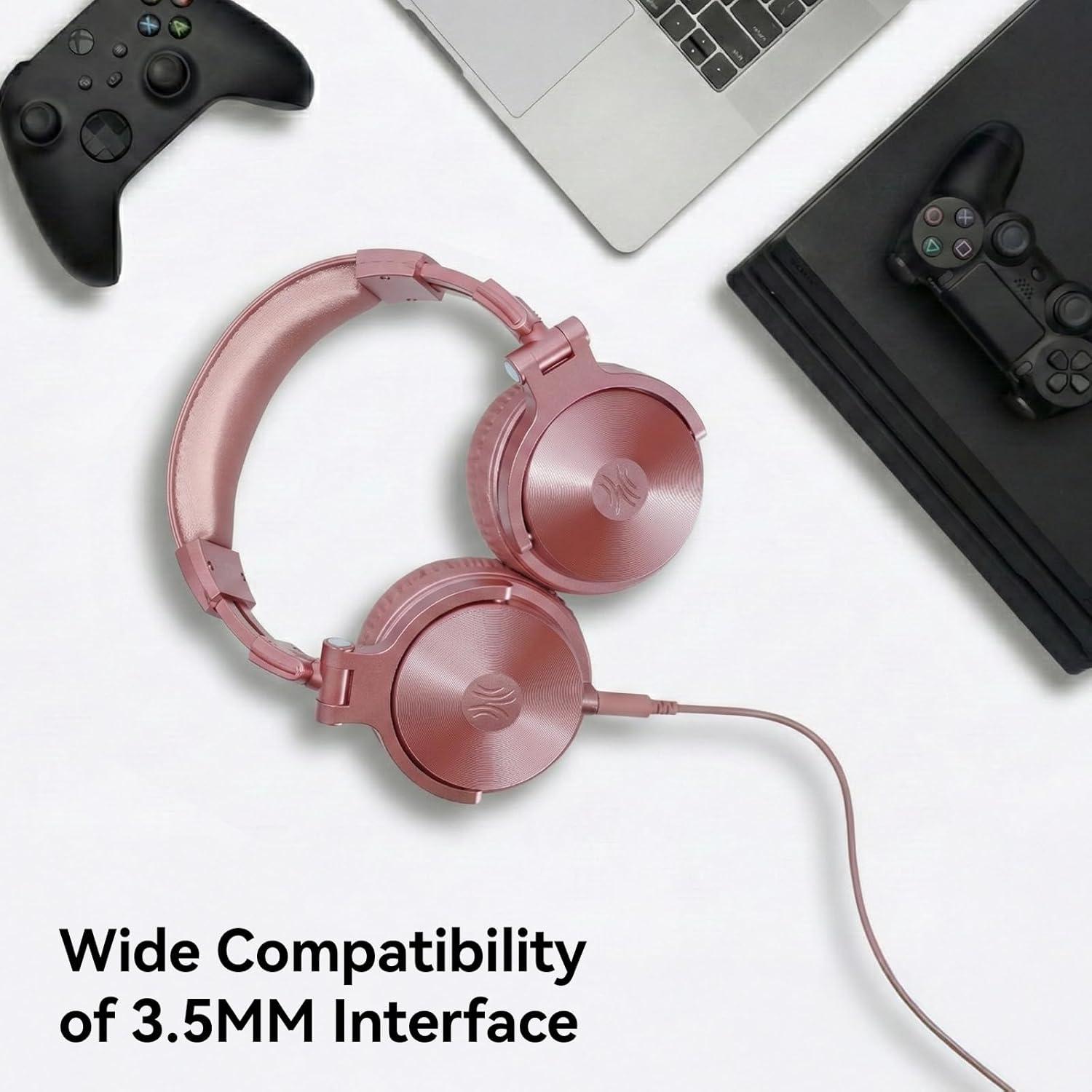 Auriculares Bluetooth OneOdio Pro C Oro Rosa 110h Plegables