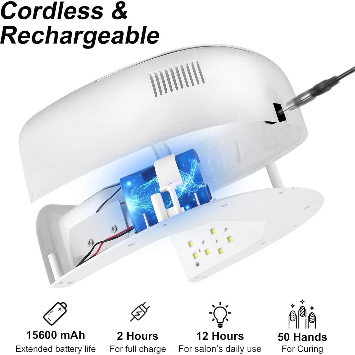 Lámpara de Uñas LED UV 60W Inalámbrica Mosquitowanan - Secado Rápido