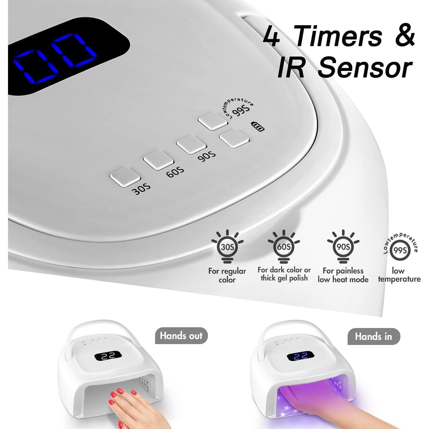 Lámpara de Uñas LED UV 60W Inalámbrica Mosquitowanan - Secado Rápido