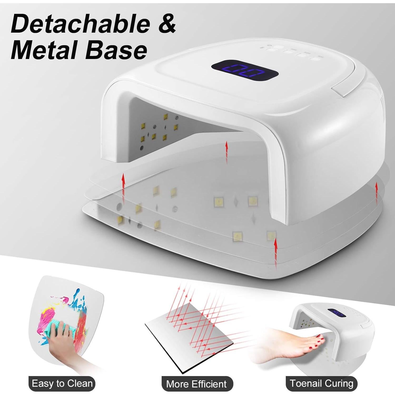 Lámpara de Uñas LED UV 60W Inalámbrica Mosquitowanan - Secado Rápido