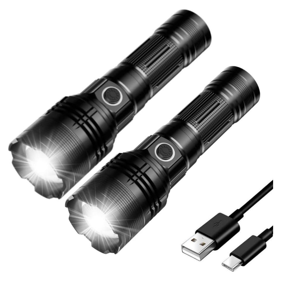 Linterna Recargable E-SHIDAI 2000 Lúmenes USB C 5 Modos