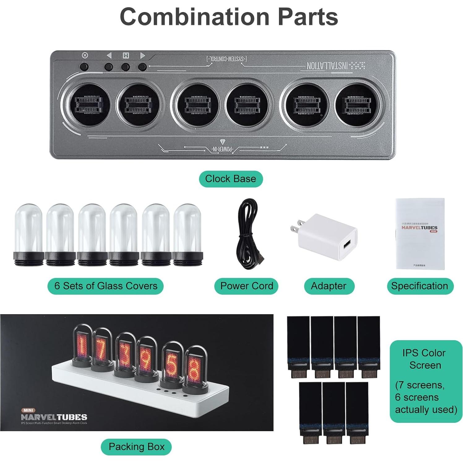 Reloj Digital de Tubo Nixie JoFomp con Pantalla IPS 357g