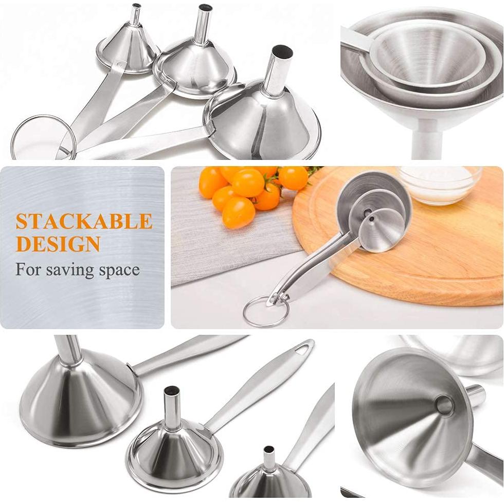 Juego de Embudos de Acero Inoxidable 3 en 1 YEVIOR