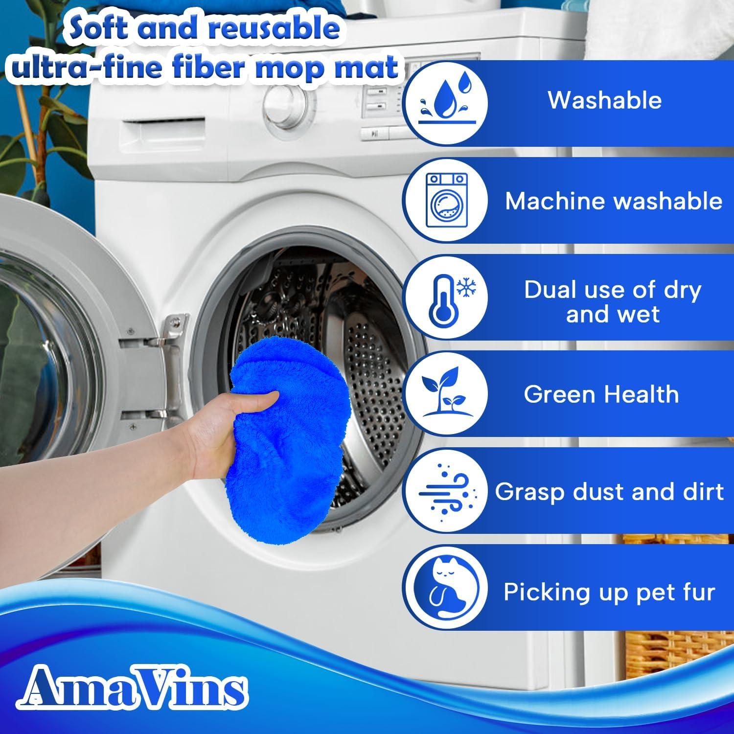 Paquete de 5 almohadillas de microfibra reutilizables AmaVins