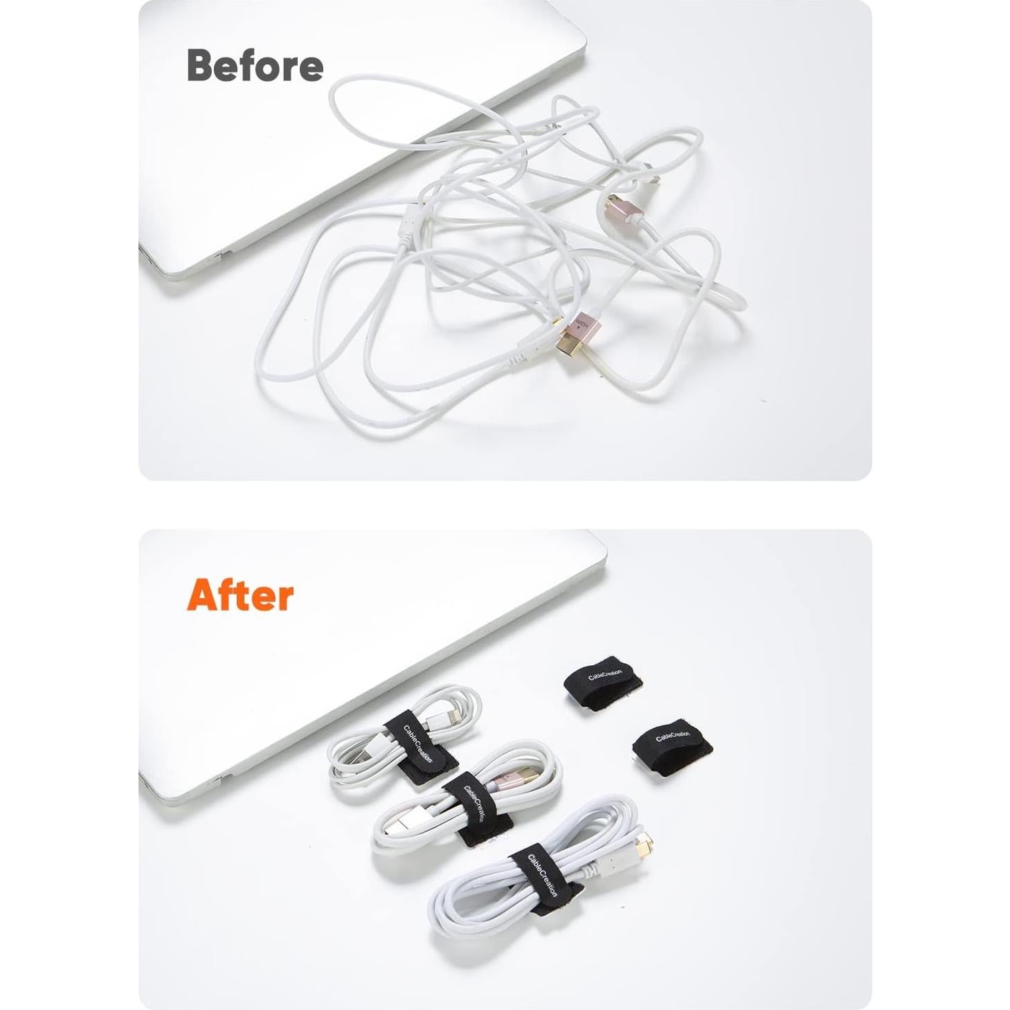 Sujetadores de Cables Autoadhesivos CableCreation 5PCS Nylon Negro