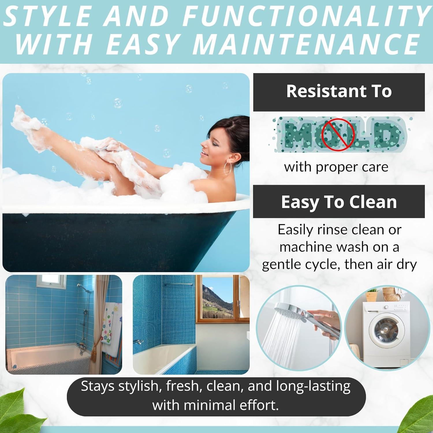 Alfombrilla de Baño Antideslizante ENKOSI 101.6x40.6 cm Azul Aqua