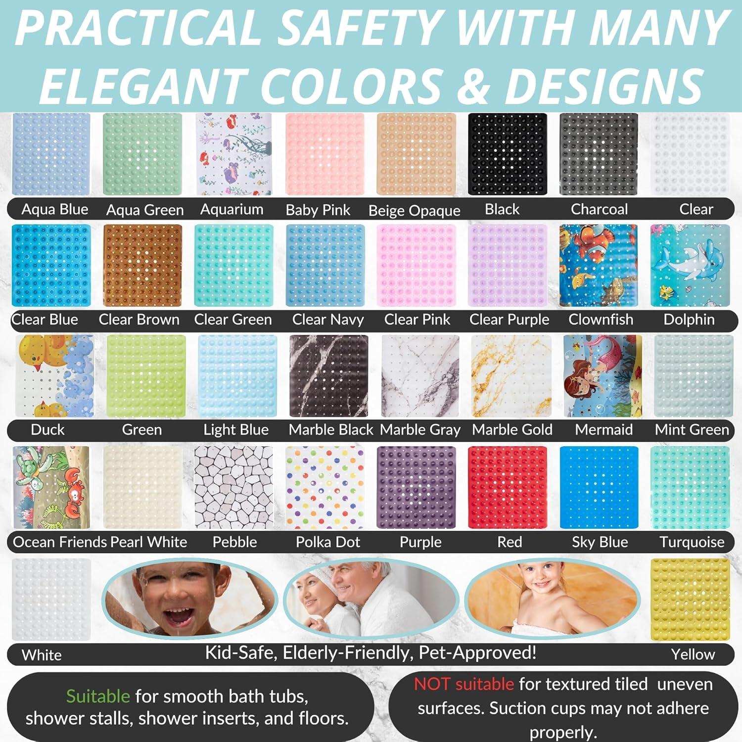 Alfombrilla de Baño Antideslizante ENKOSI 101.6x40.6 cm Azul Aqua