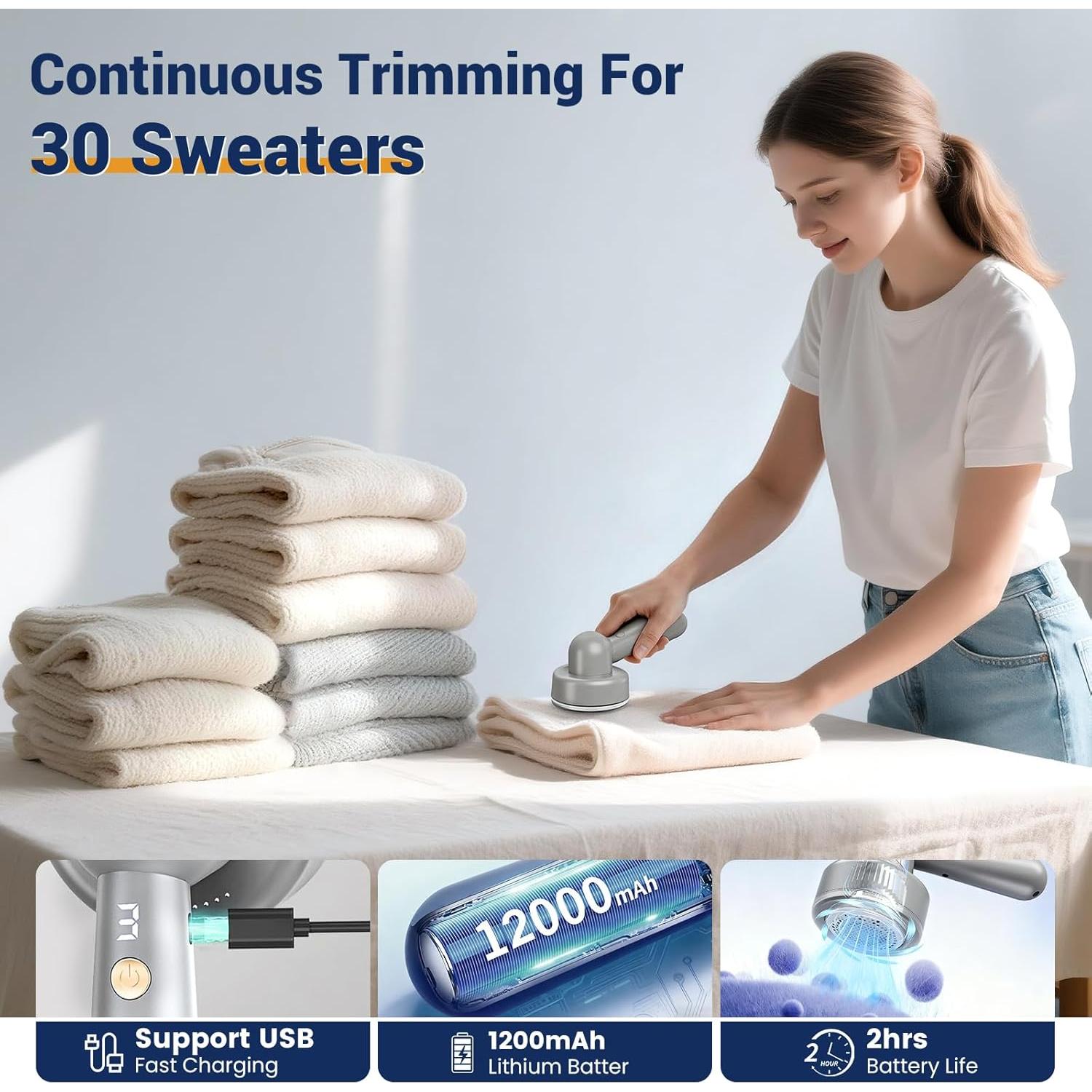 Quitapelusas DBC M8 Gris, 3 Velocidades, 6 Cuchillas, Batería