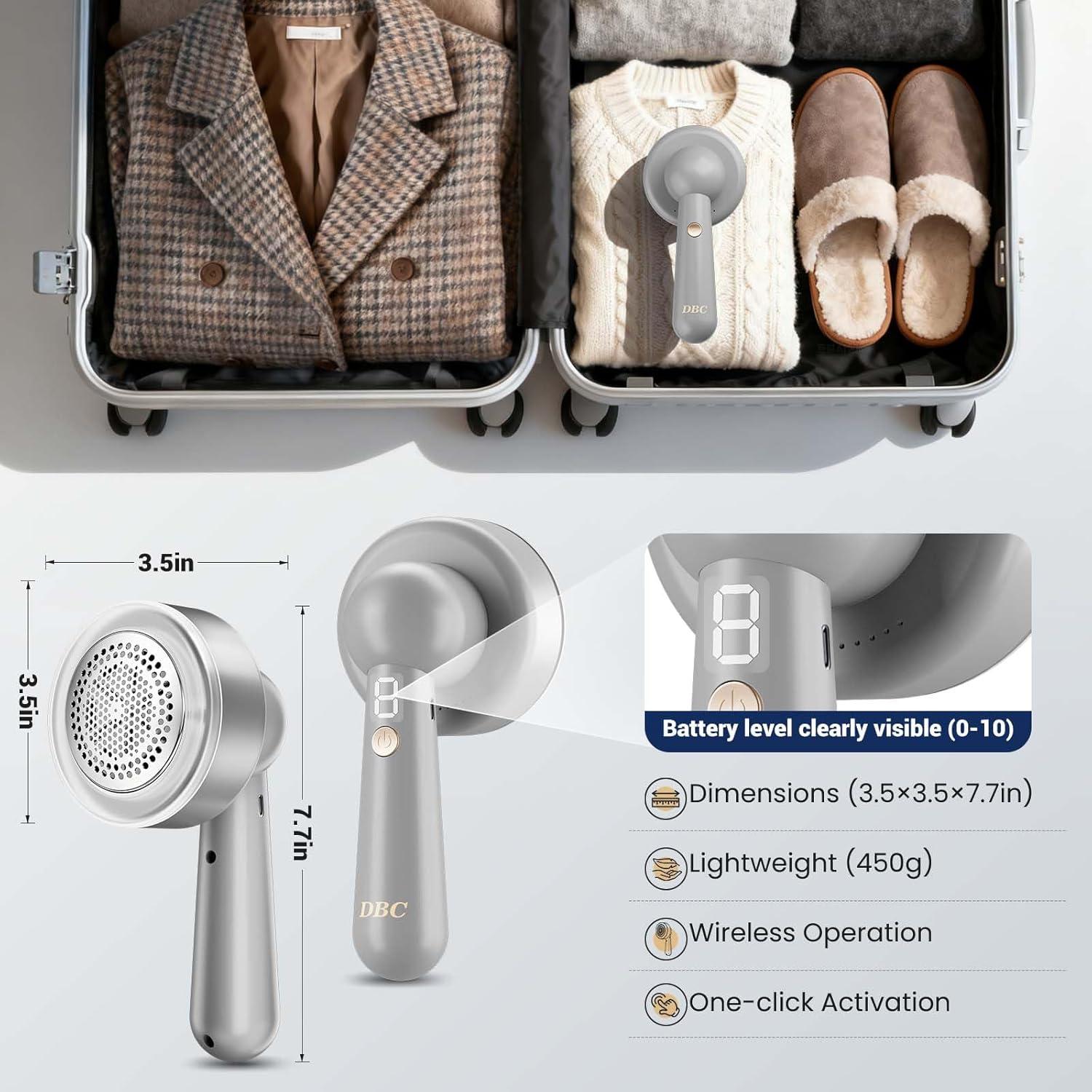 Quitapelusas DBC M8 Gris, 3 Velocidades, 6 Cuchillas, Batería