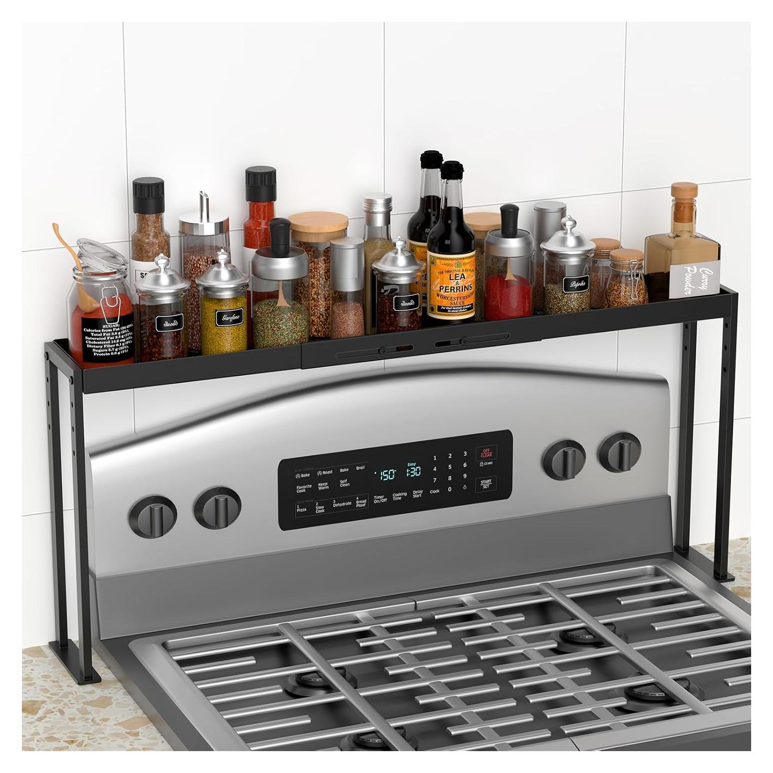 Estante para Especias ZDDLOINP Ajustable 4 Niveles Negro